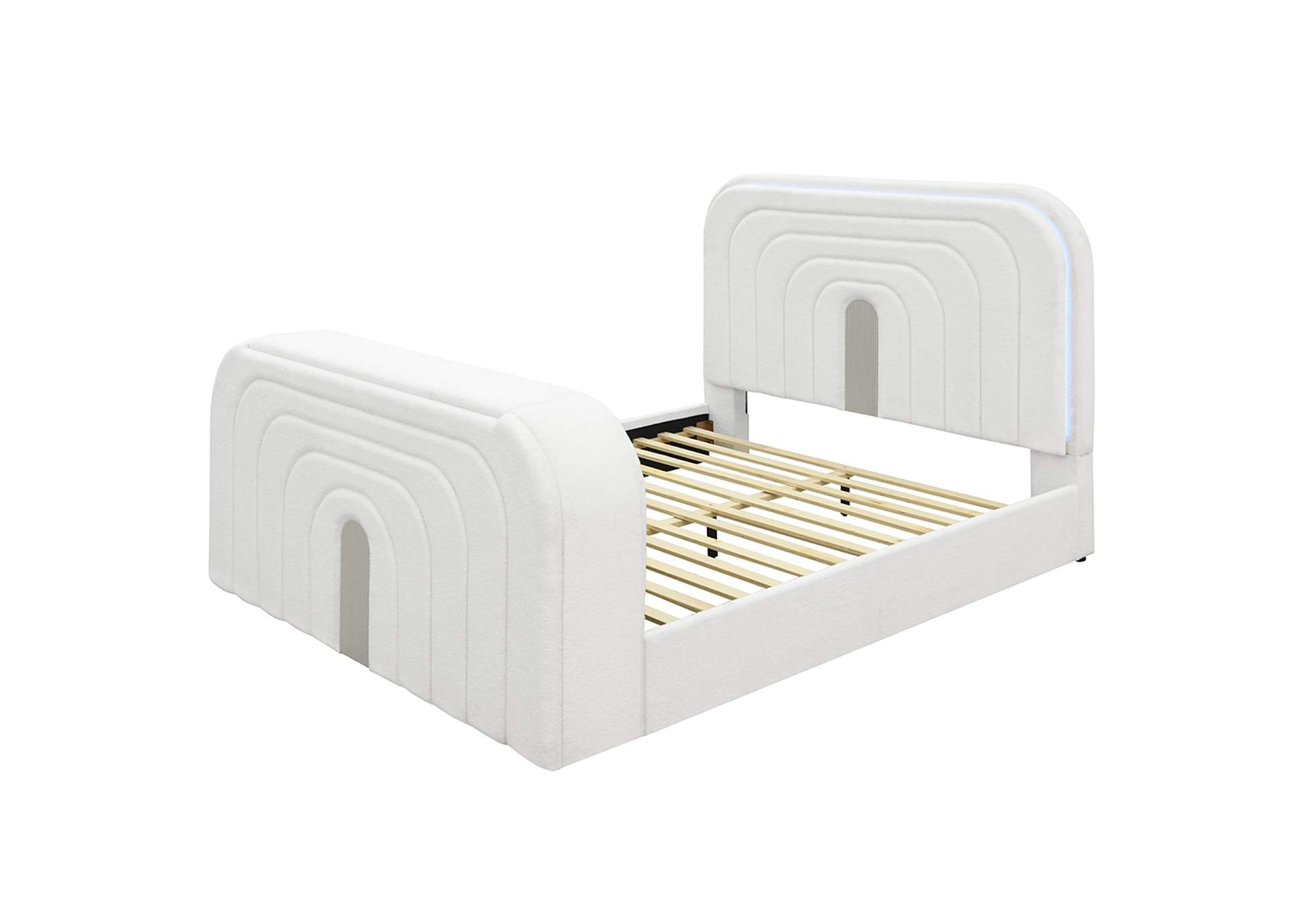 Shelyn Ek Bed with Led, TV Cabinet, Fireplace and Bluetooth image 3