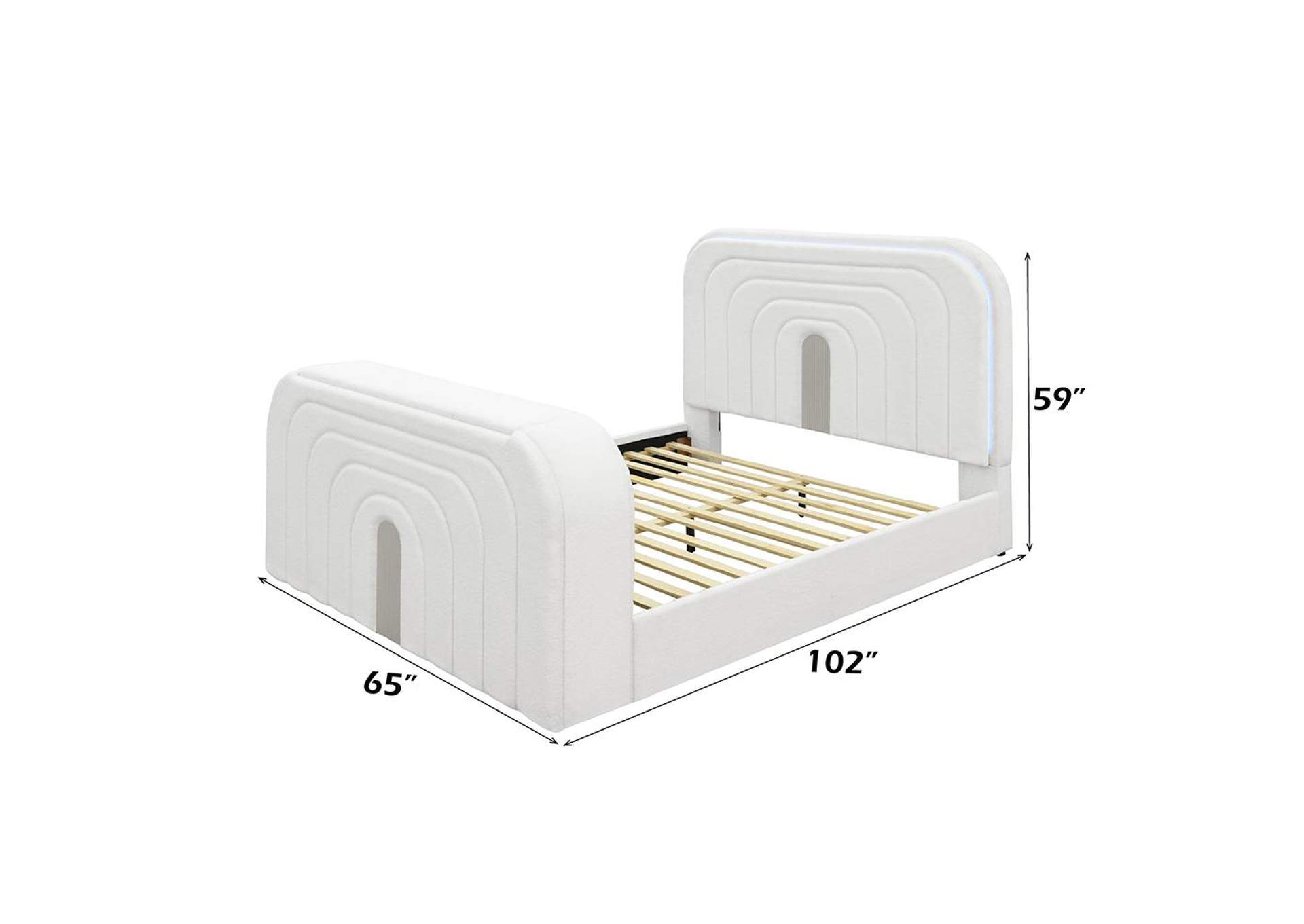 Shelyn Queen Bed with Led, TV Cabinet, Fireplace and Bluetooth image 7