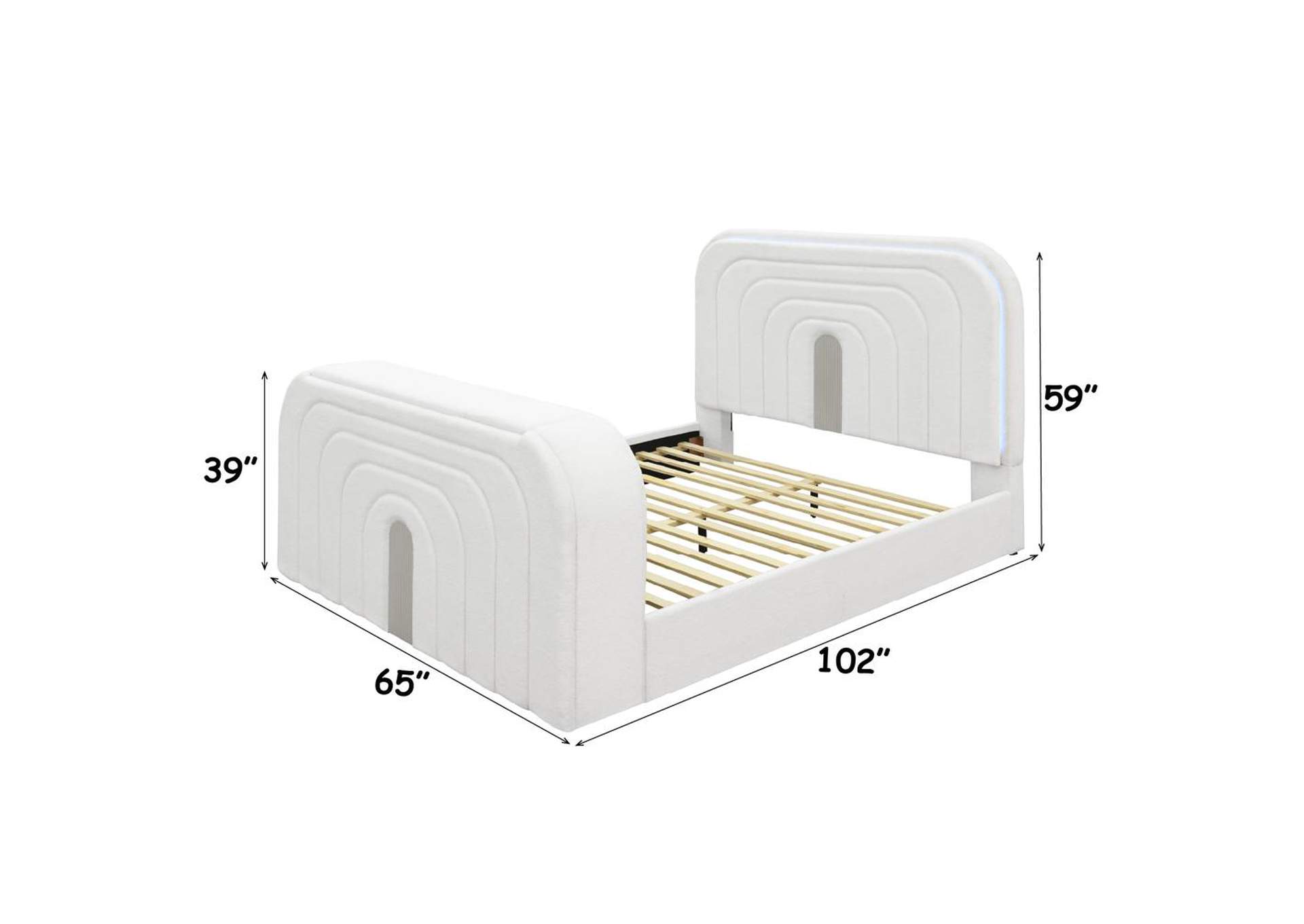 Shelyn Queen Bed with Led, TV Cabinet, Fireplace and Bluetooth image 12