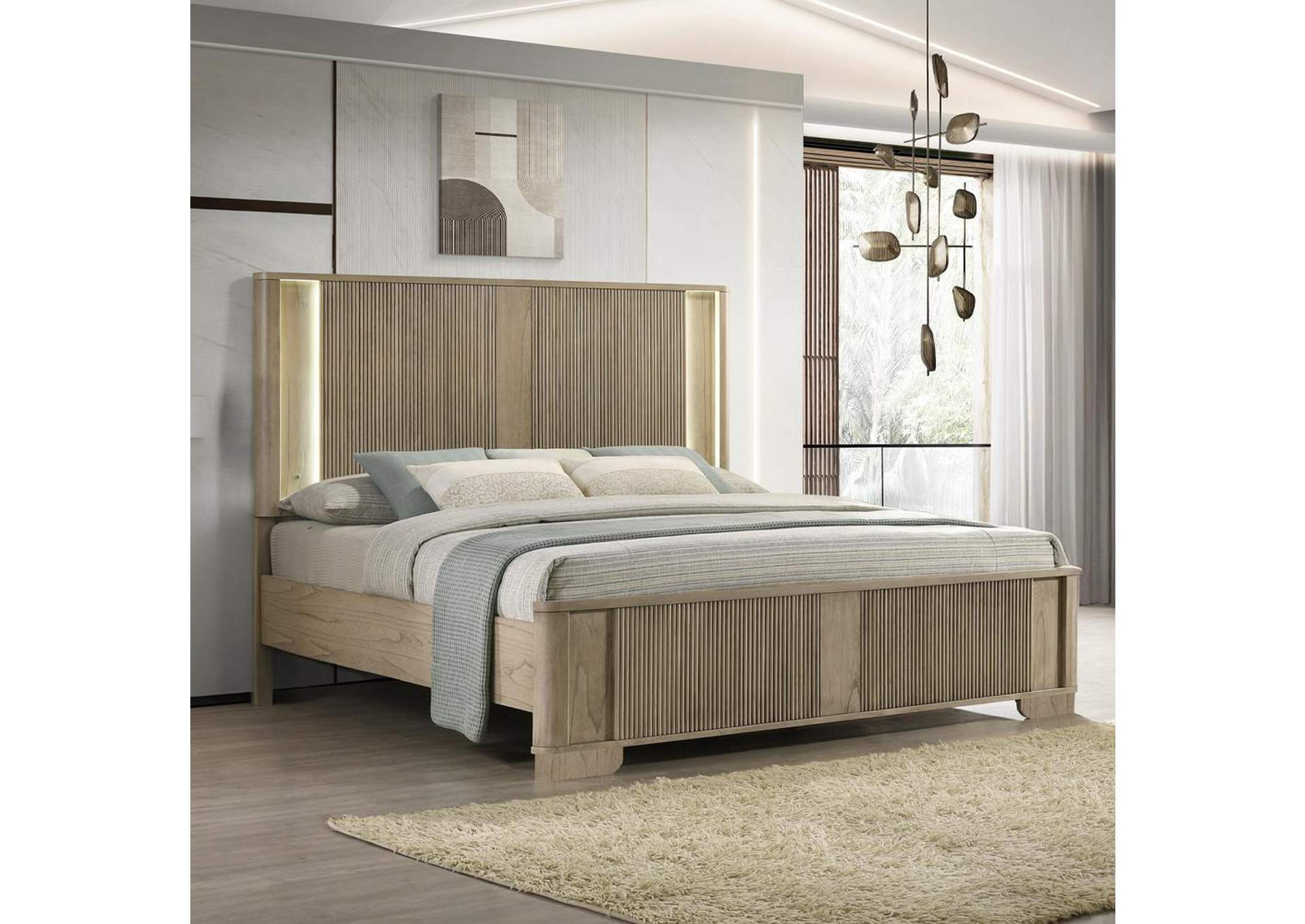 Lakkari Queen Bed with Led image 1