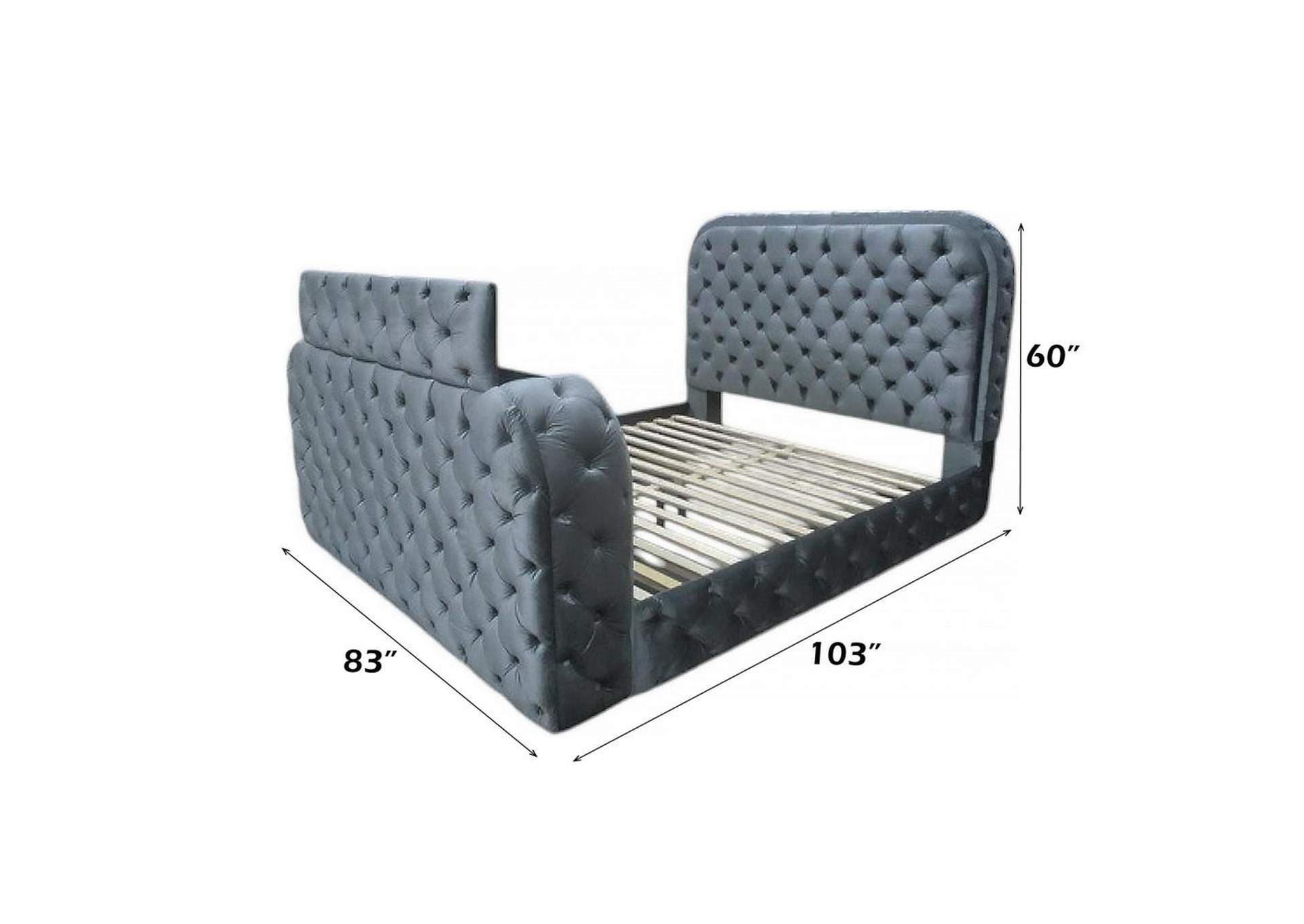 Kana Eastern King Bed with Led, Fireplace and TV Stand image 6