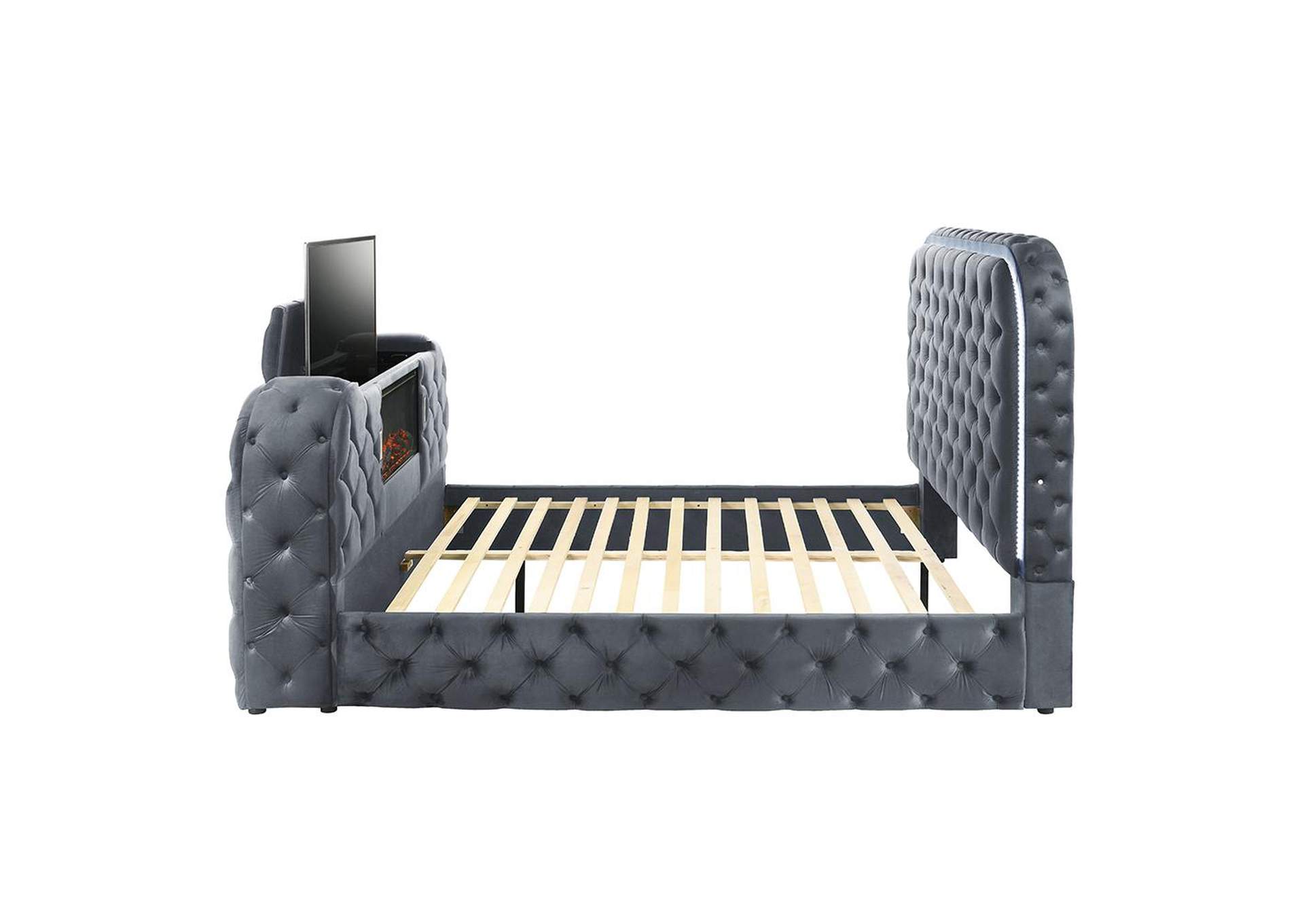 Kana Queen Bed with Led, Fireplace and TV Stand image 10