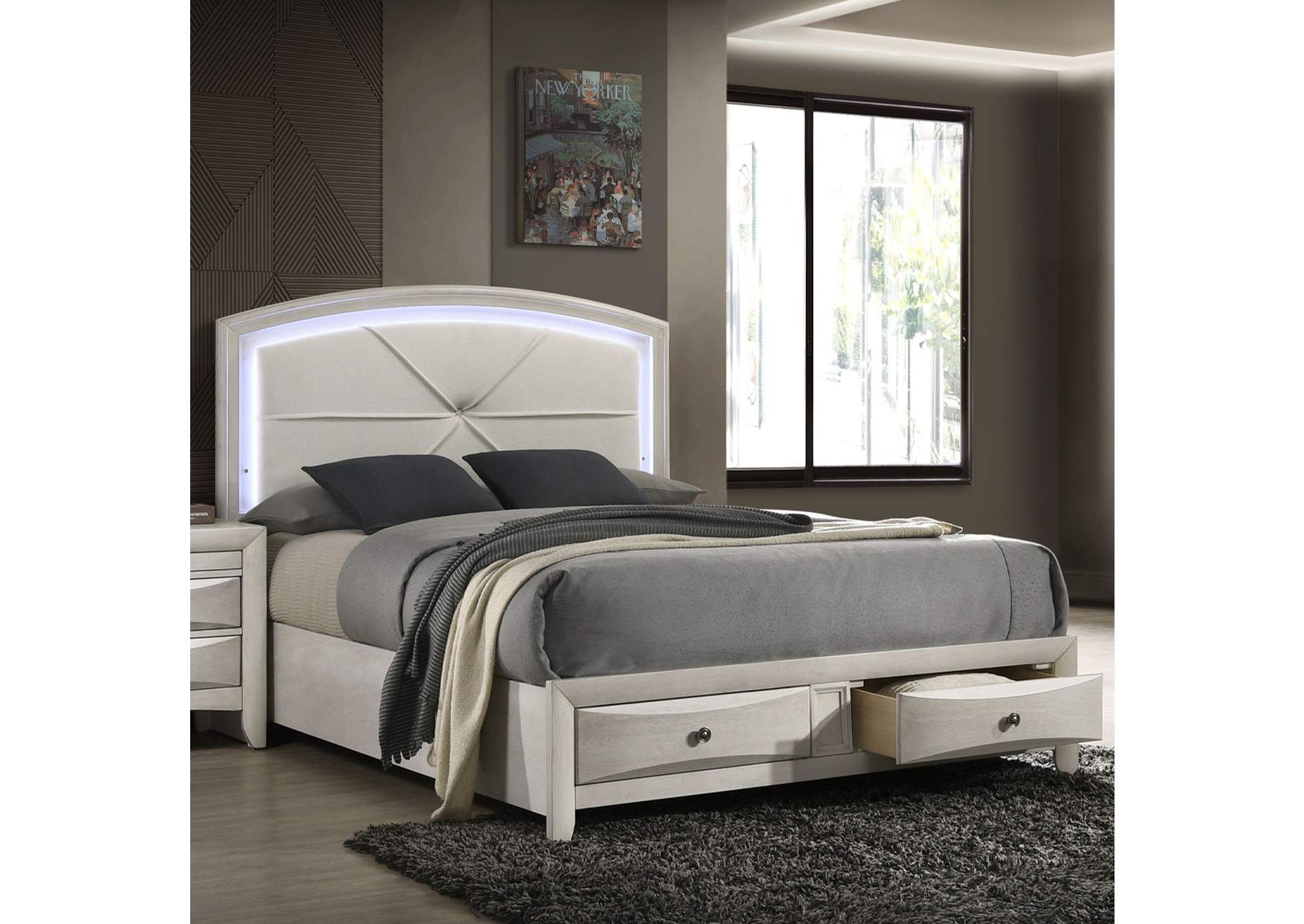 Ramondi Ek Bed with Storage and Led image 1