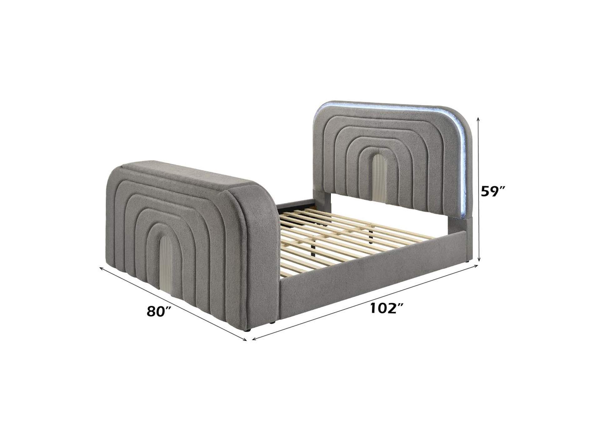 Shelyn Ek Bed with Led, TV Stand, Fireplace and Bluetooth image 10