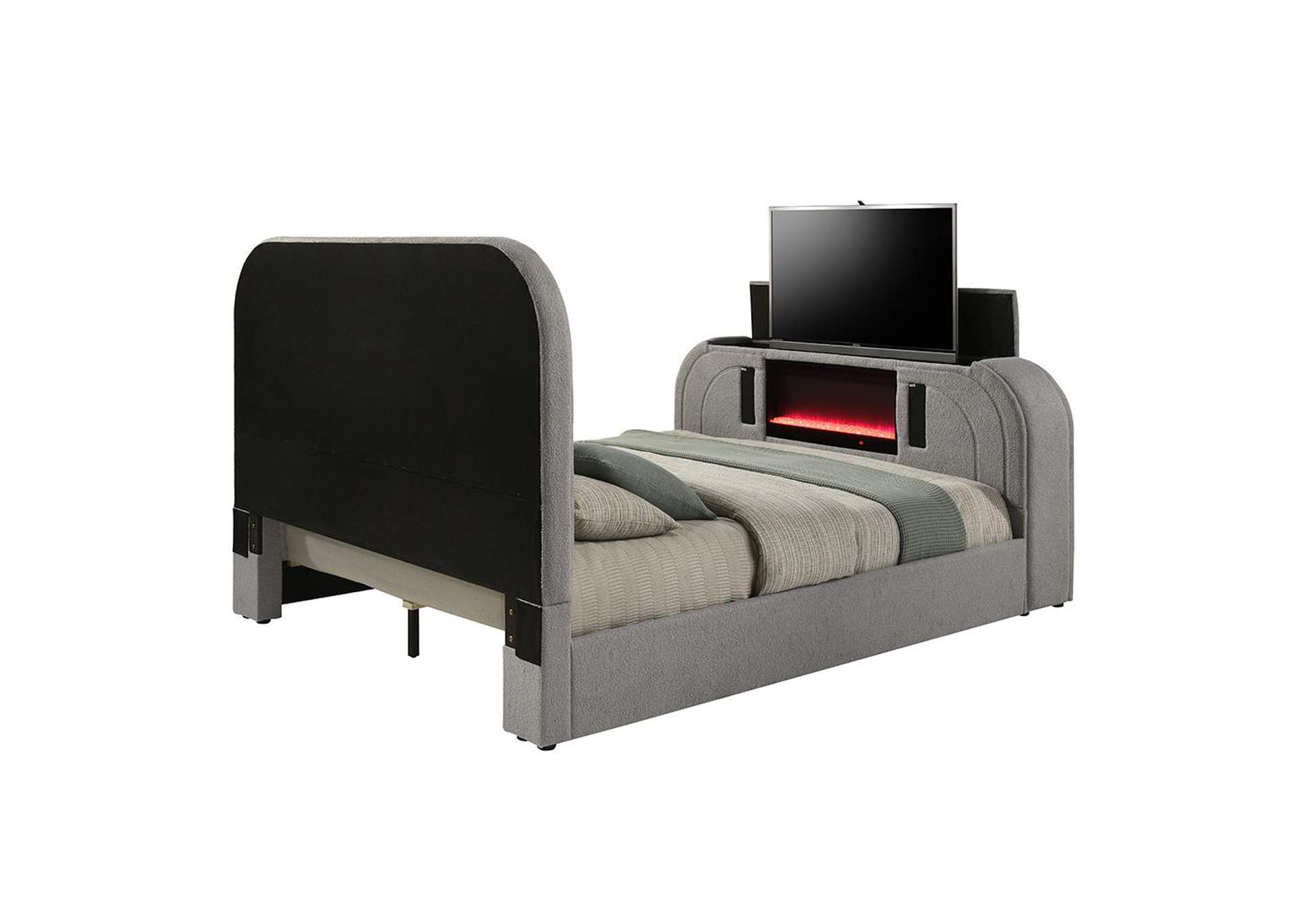 Shelyn Queen Bed with Led, TV Stand, Fireplace and Bluetooth image 4