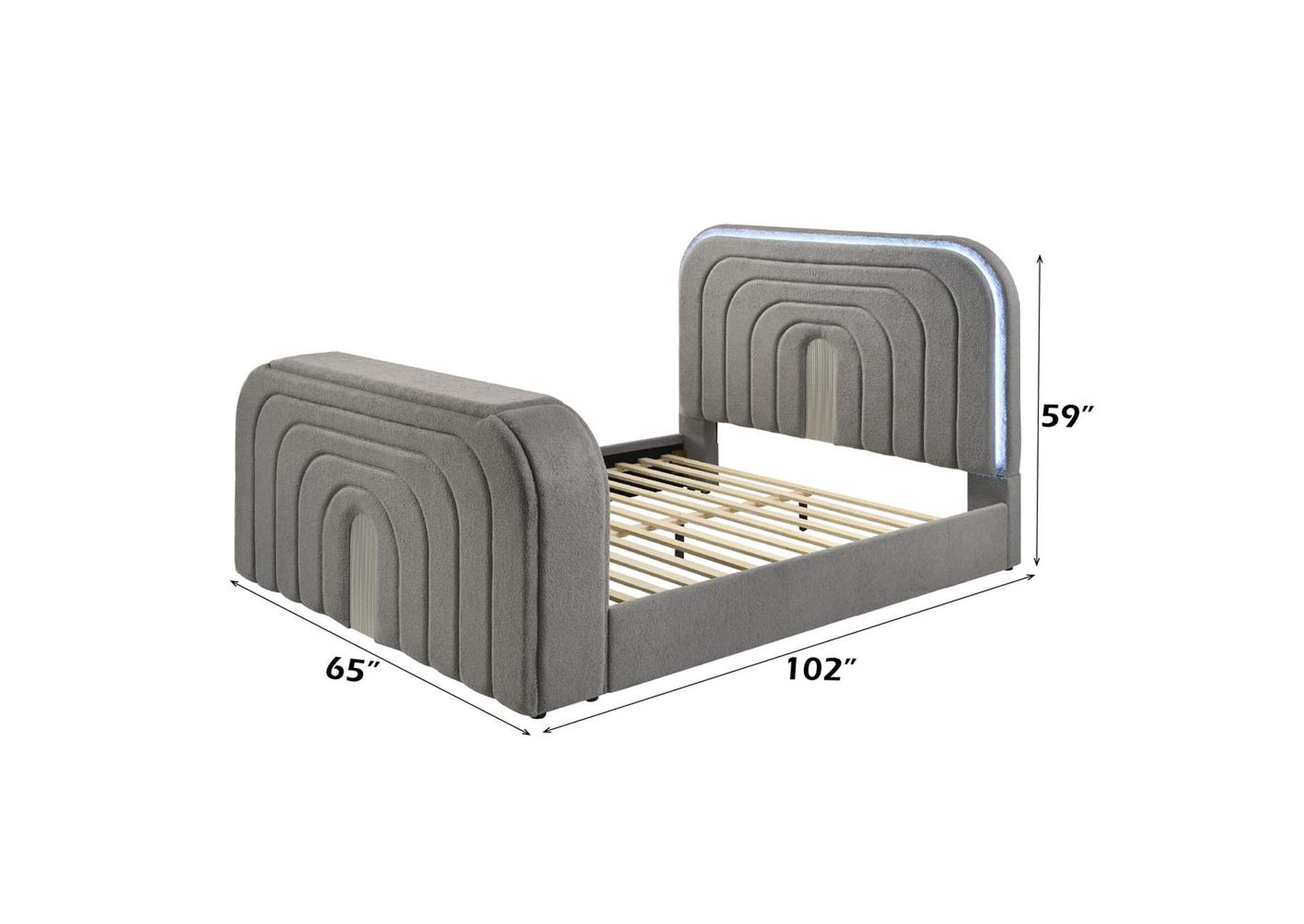 Shelyn Queen Bed with Led, TV Stand, Fireplace and Bluetooth image 10