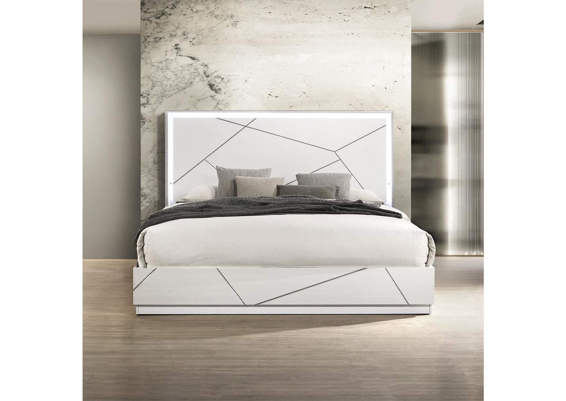 Esther Eastern King Bed with Led image 1