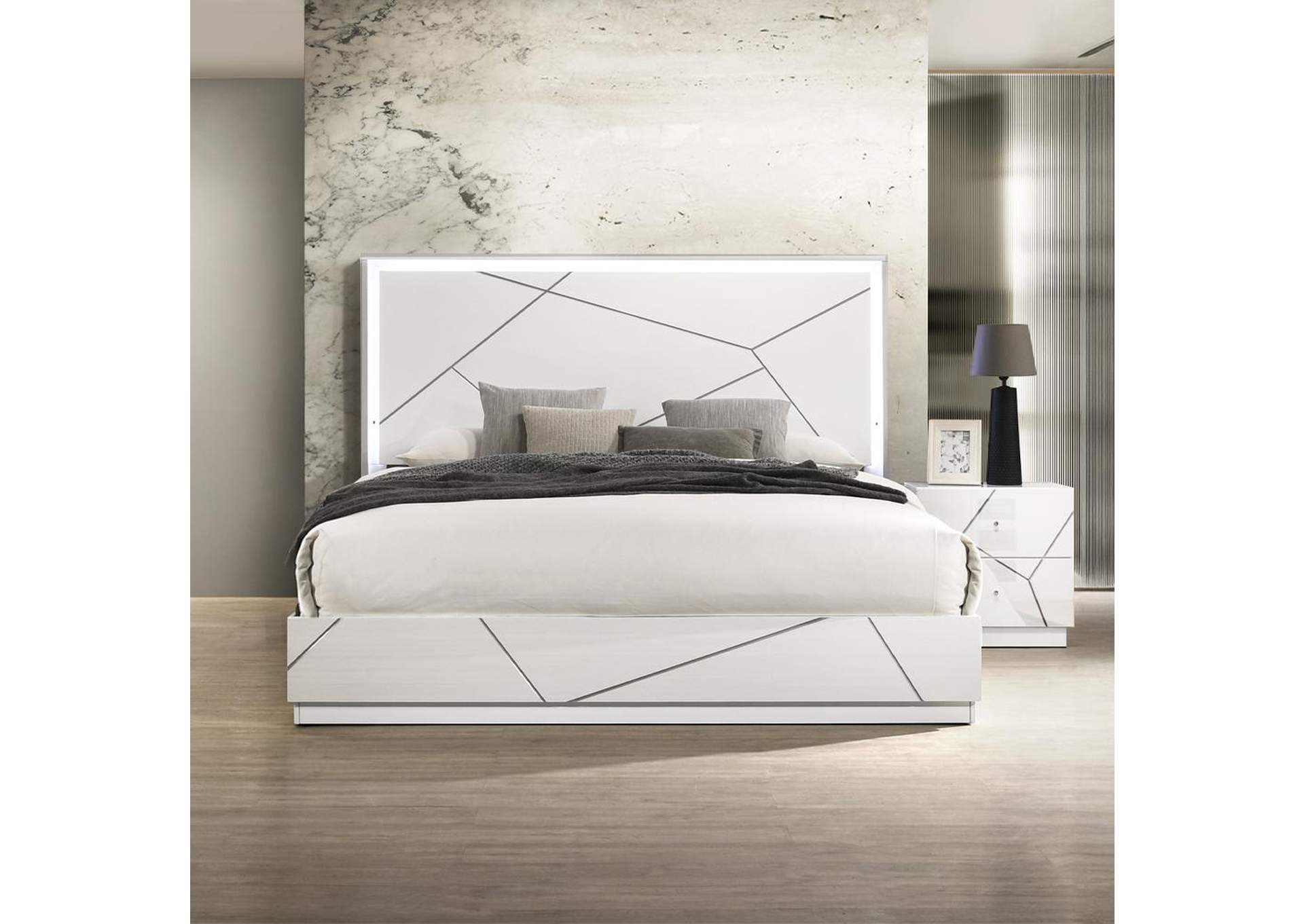 Esther Queen Bed with Led image 9