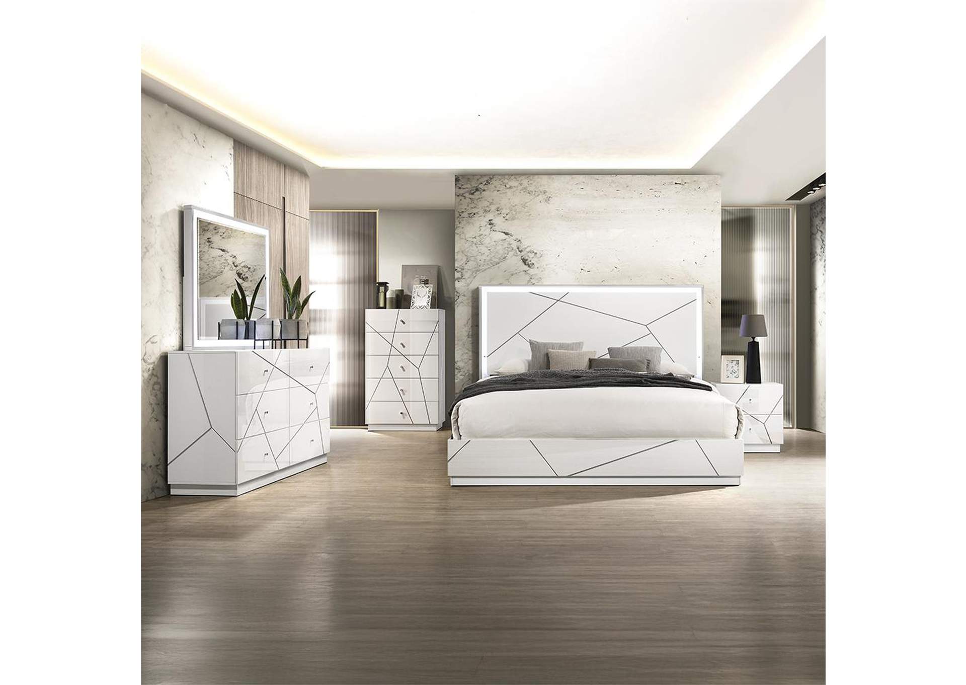 Esther Queen Bed with Led image 3