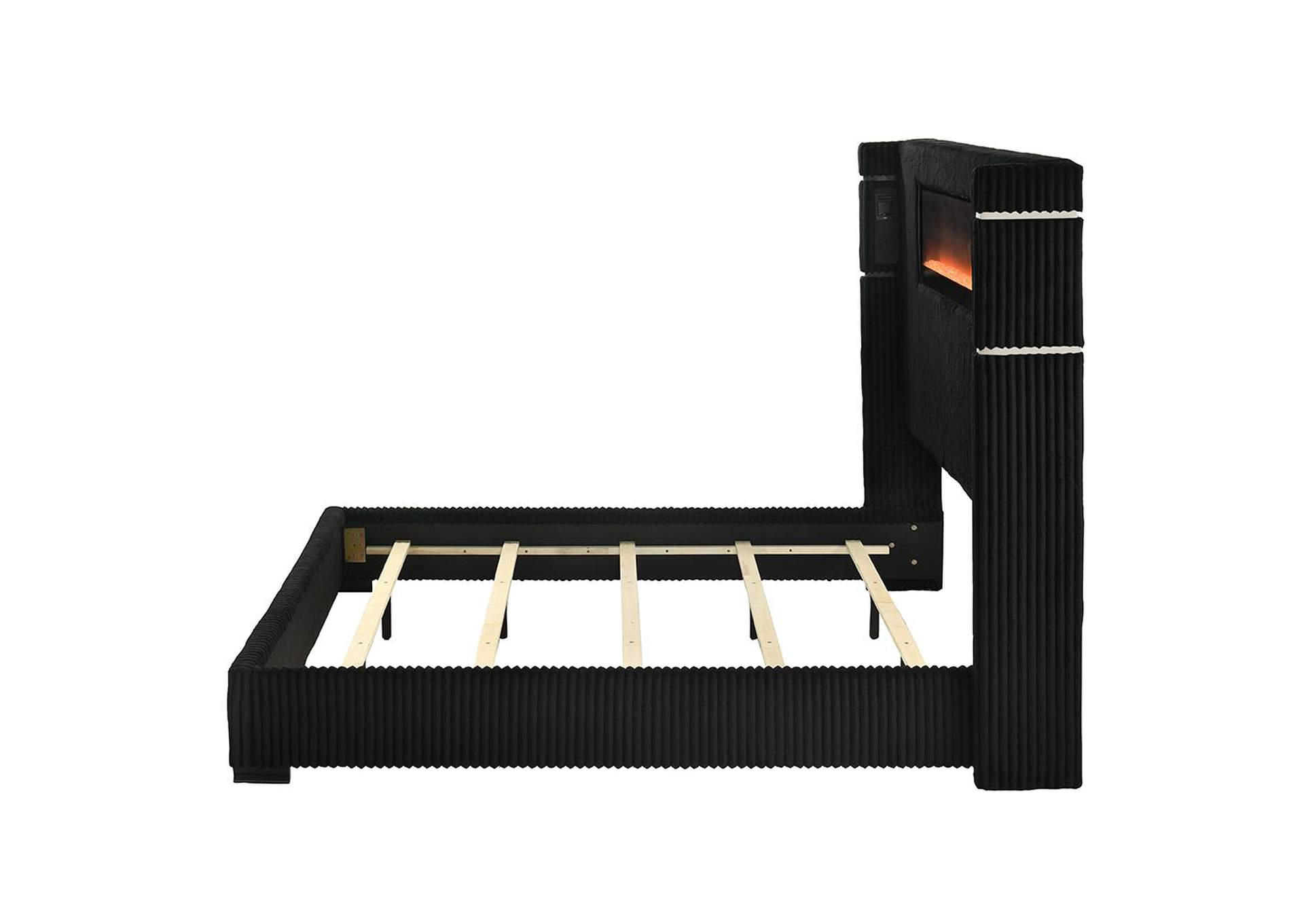 Garner Ek Bed with Fireplace, Led, Reading Light, Speaker, Bluetooth and USB image 5