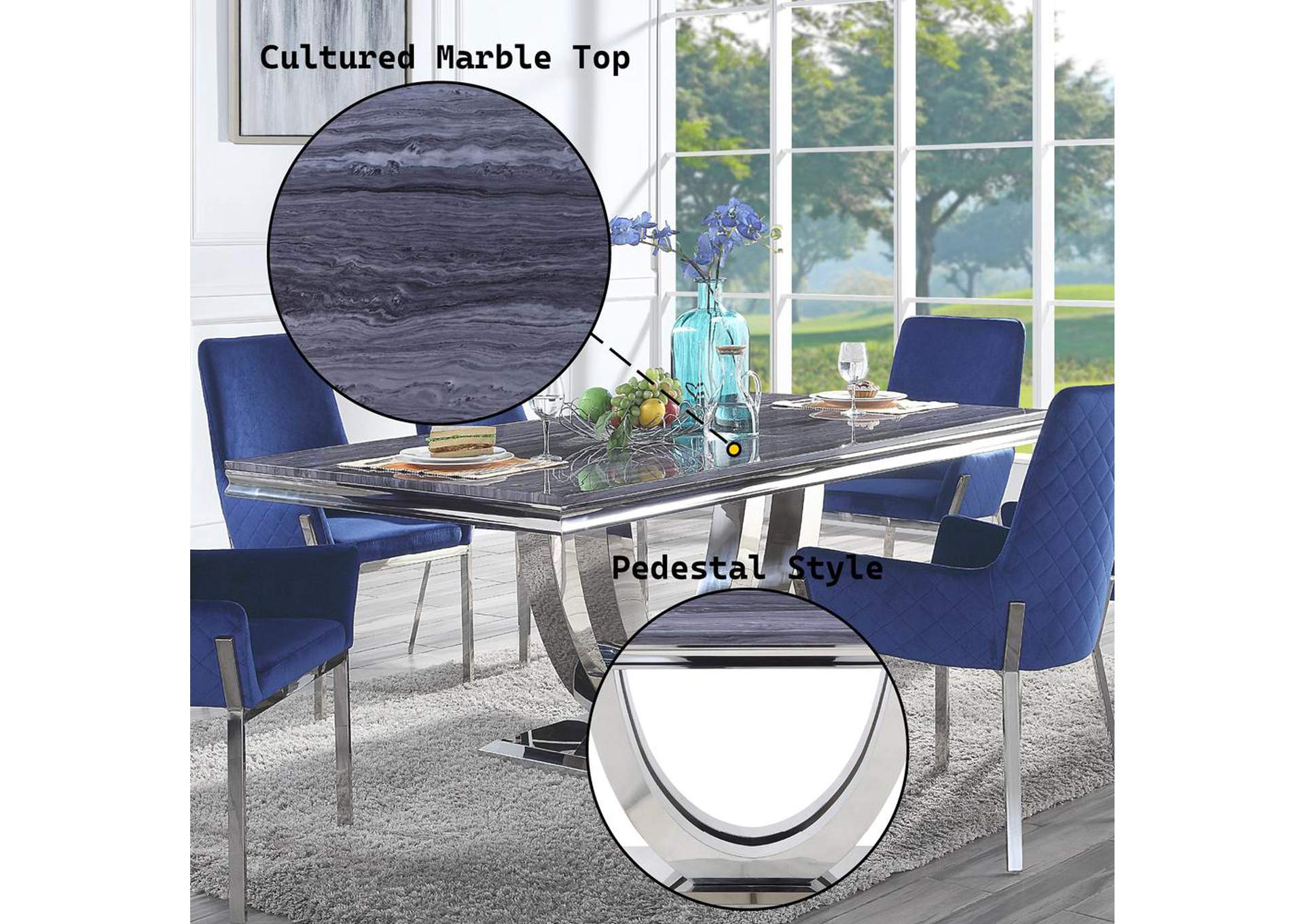 Cambrie Dining Table with Engineered Stone Top image 7