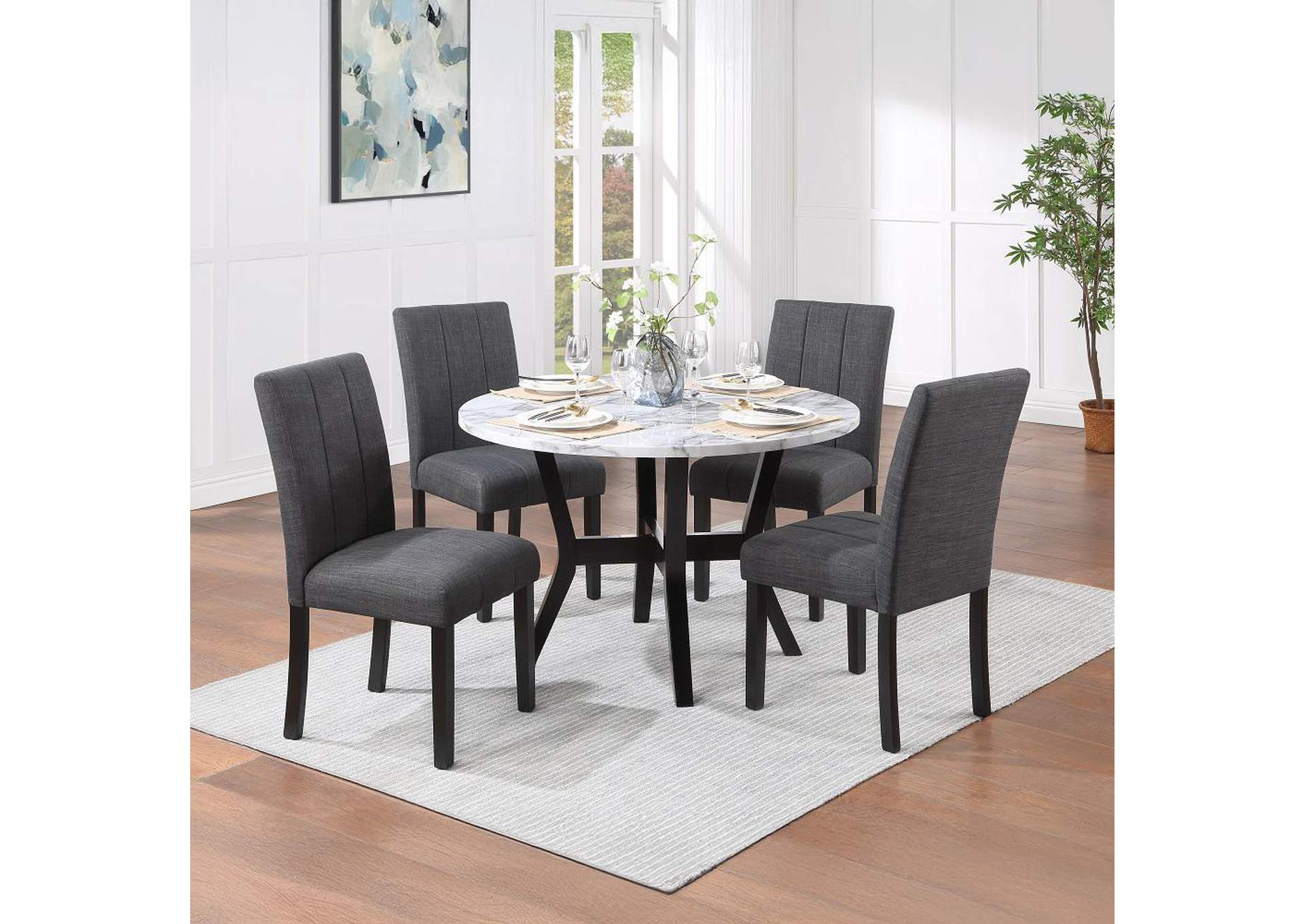Kusa 5Pc Pack Dining Set with Engineered Stone Top image 1