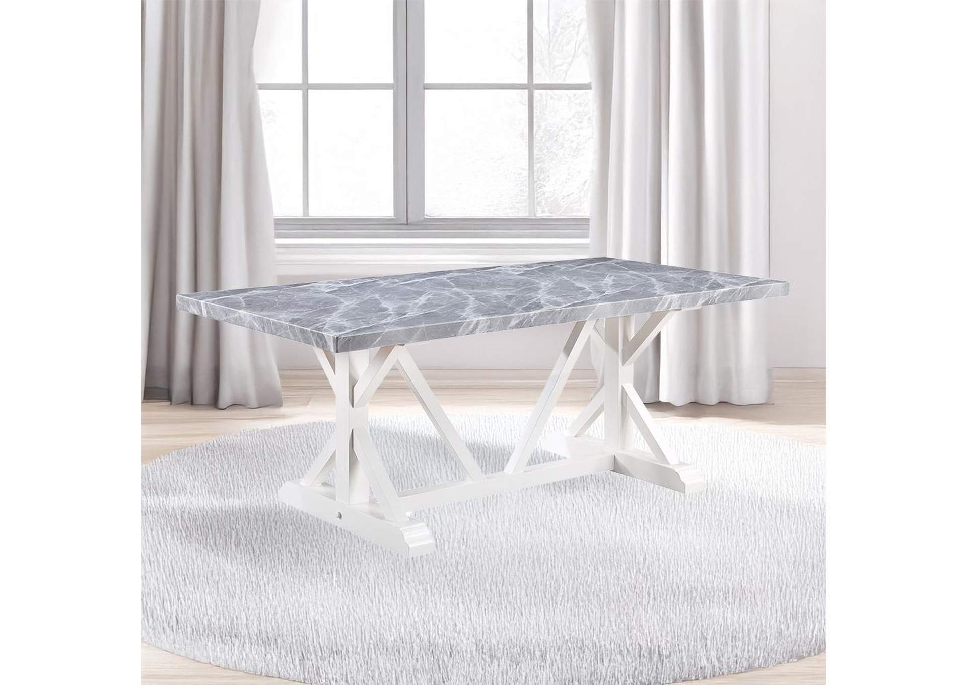 Hollyn Dining Table with Engineered Stone Top image 1