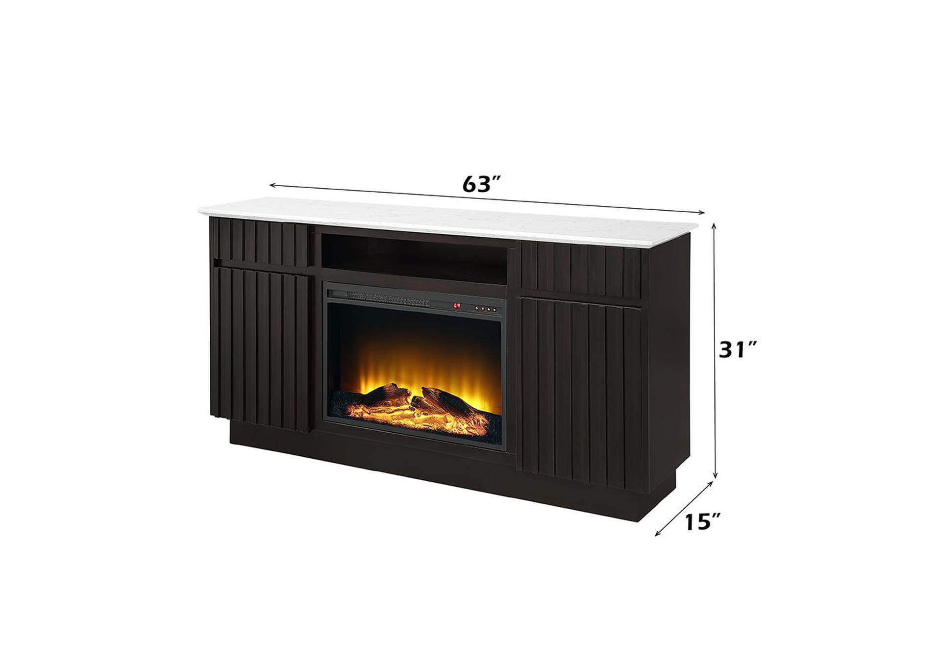 Jaramillo Server with Natural Marble Top and Fireplace image 9