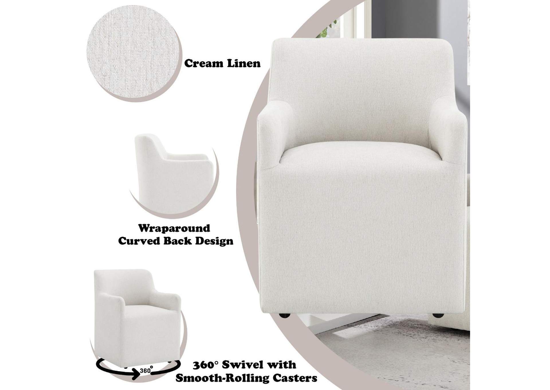 Cafell Arm Chair with Swivel Casters image 10