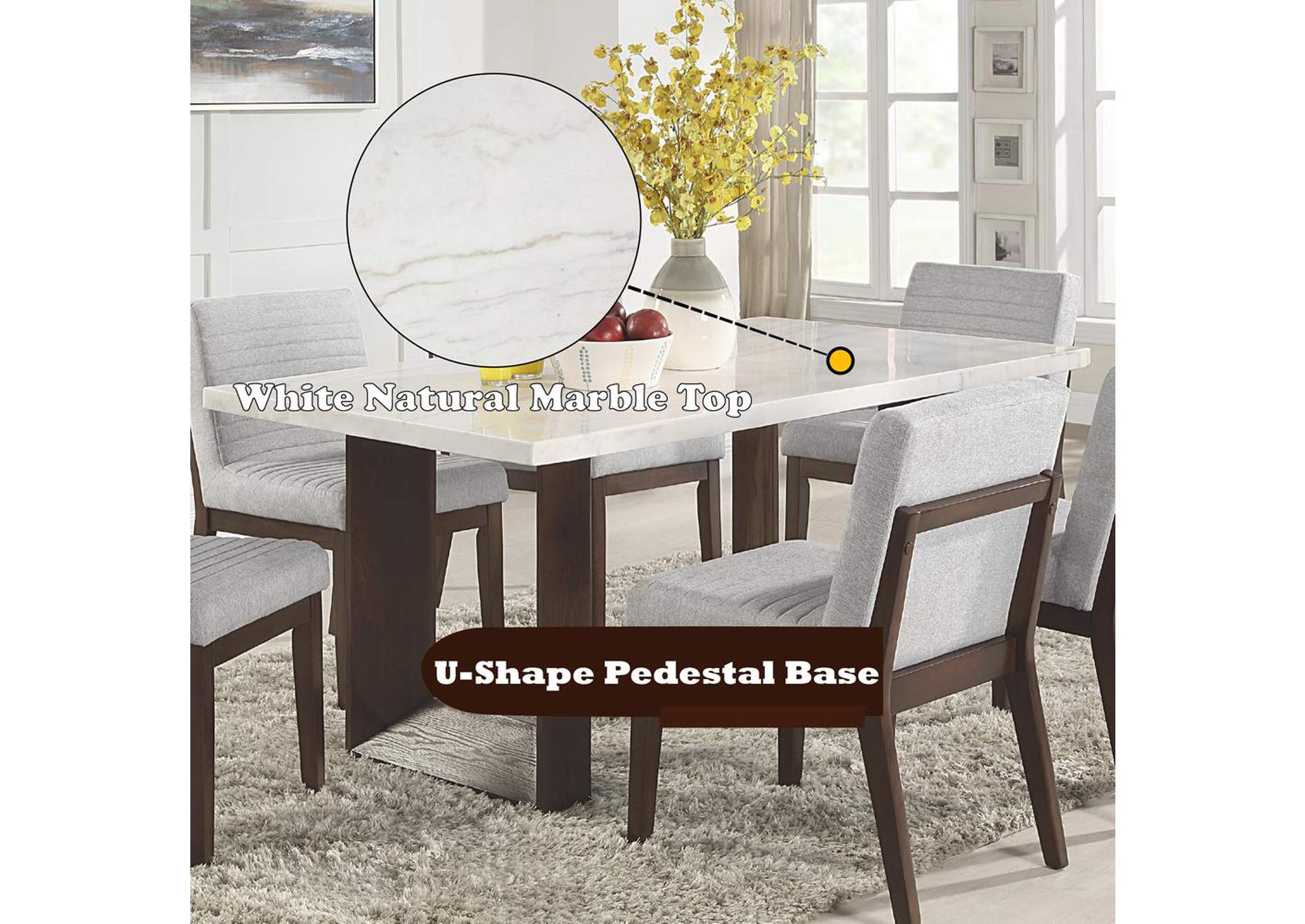 Edwyn Dining Table with Marble Top image 9