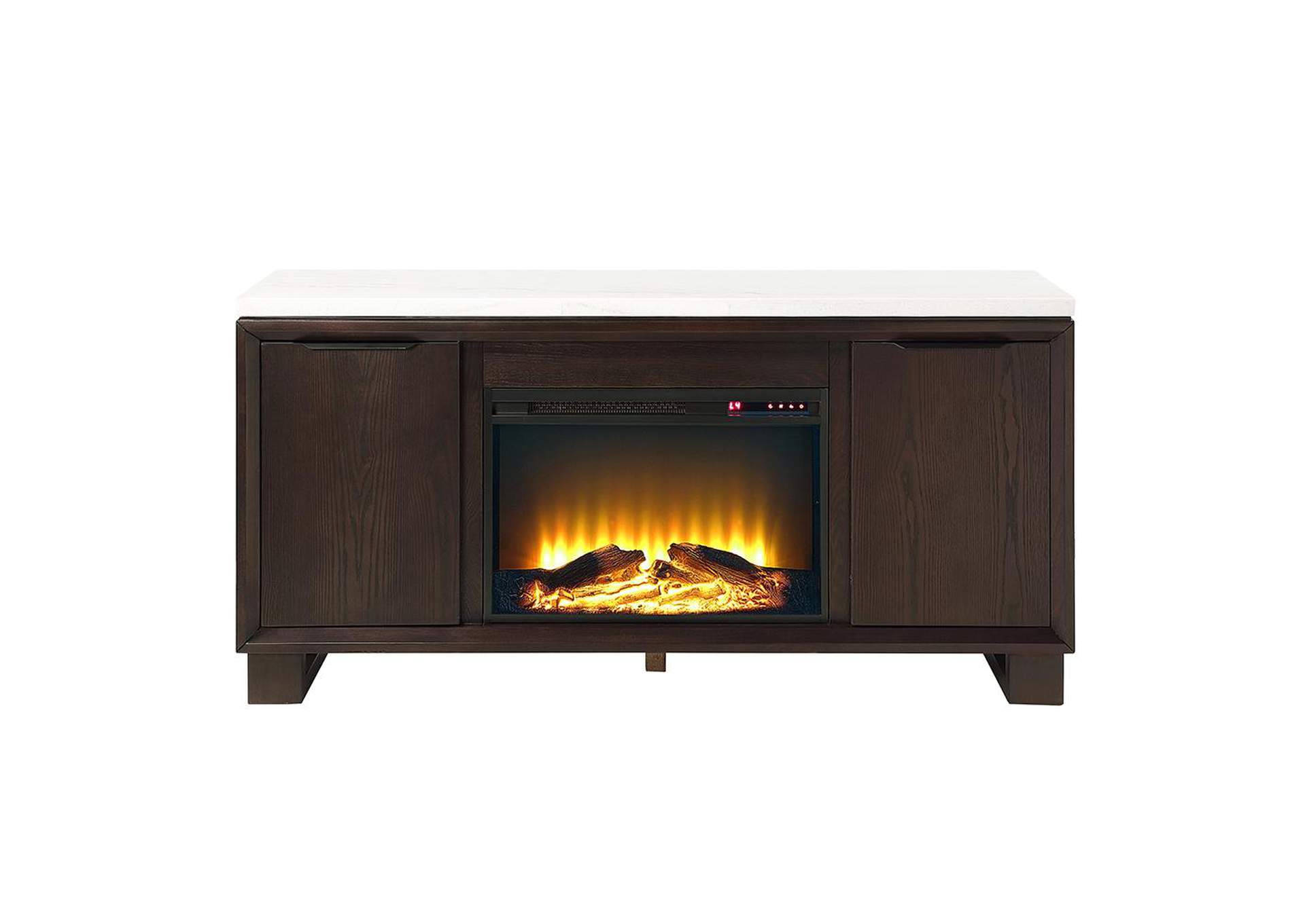 Edwyn Server with Natural Marble Top and Fireplace image 4