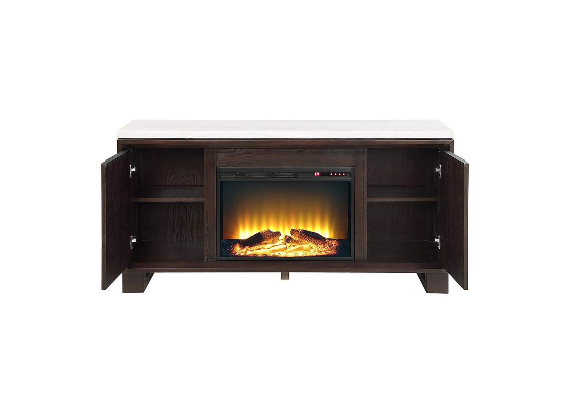 Edwyn Server with Natural Marble Top and Fireplace image 6