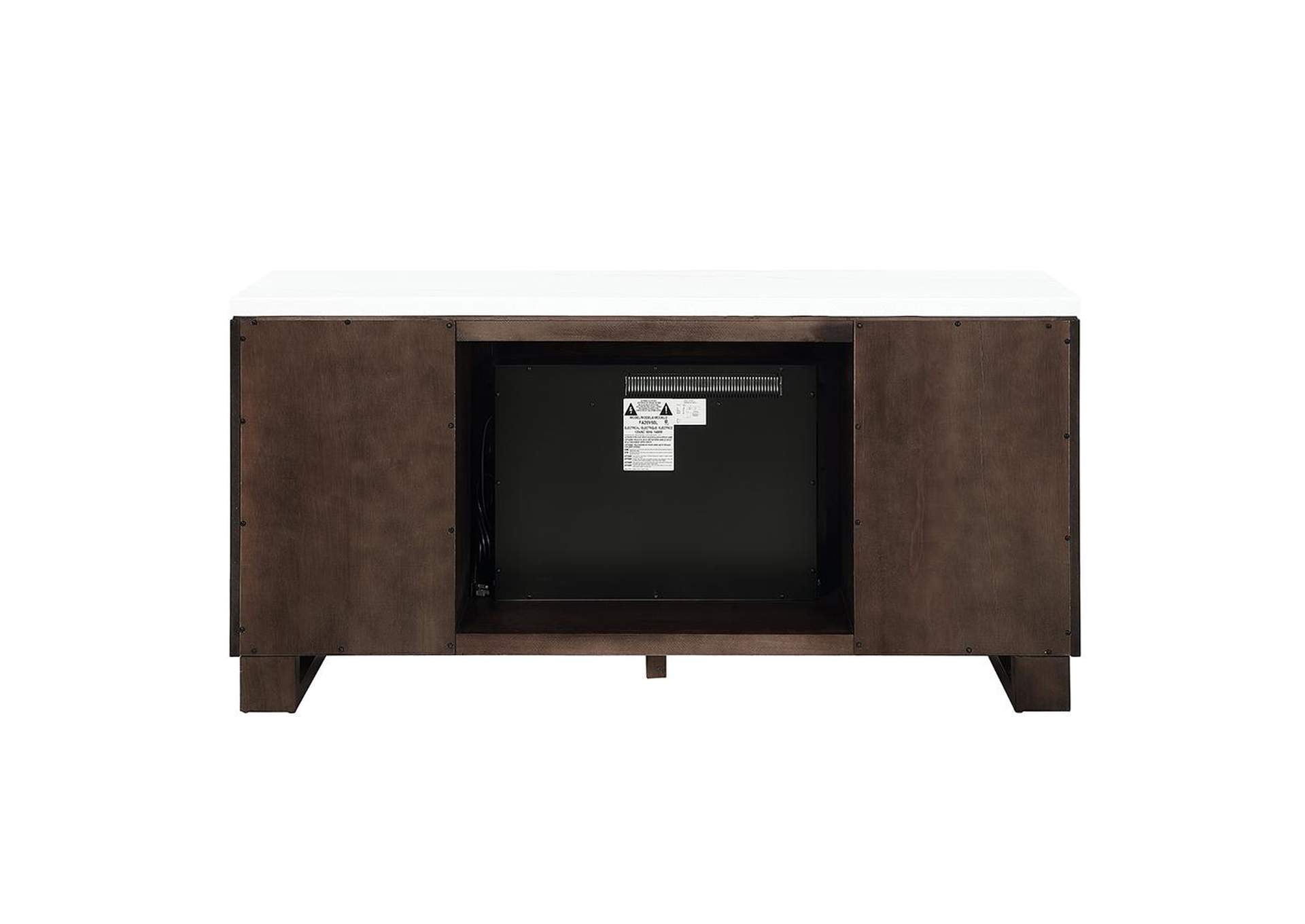 Edwyn Server with Natural Marble Top and Fireplace image 7