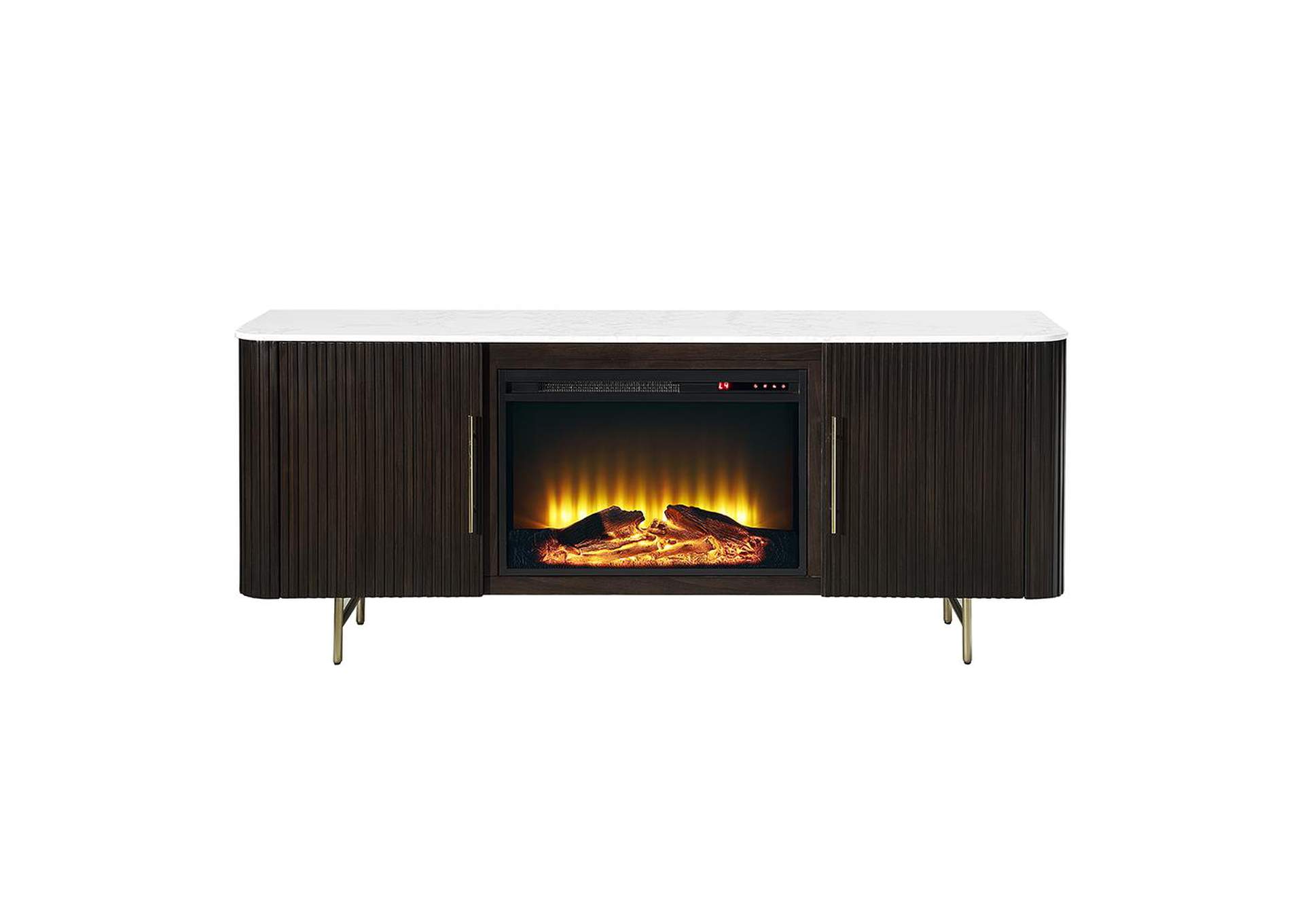 Clayten Server with Marble Top and Fireplace image 4