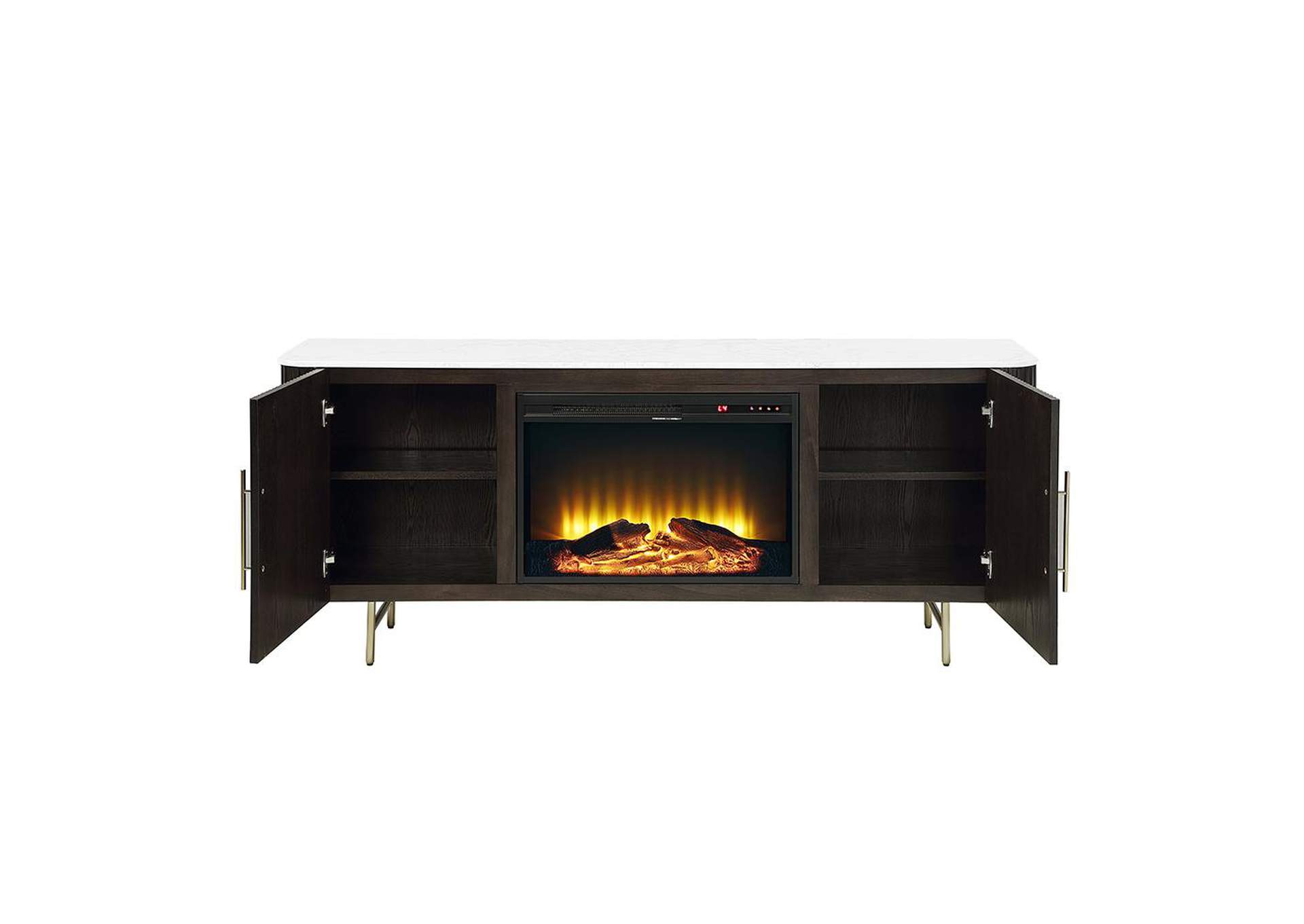 Clayten Server with Marble Top and Fireplace image 5