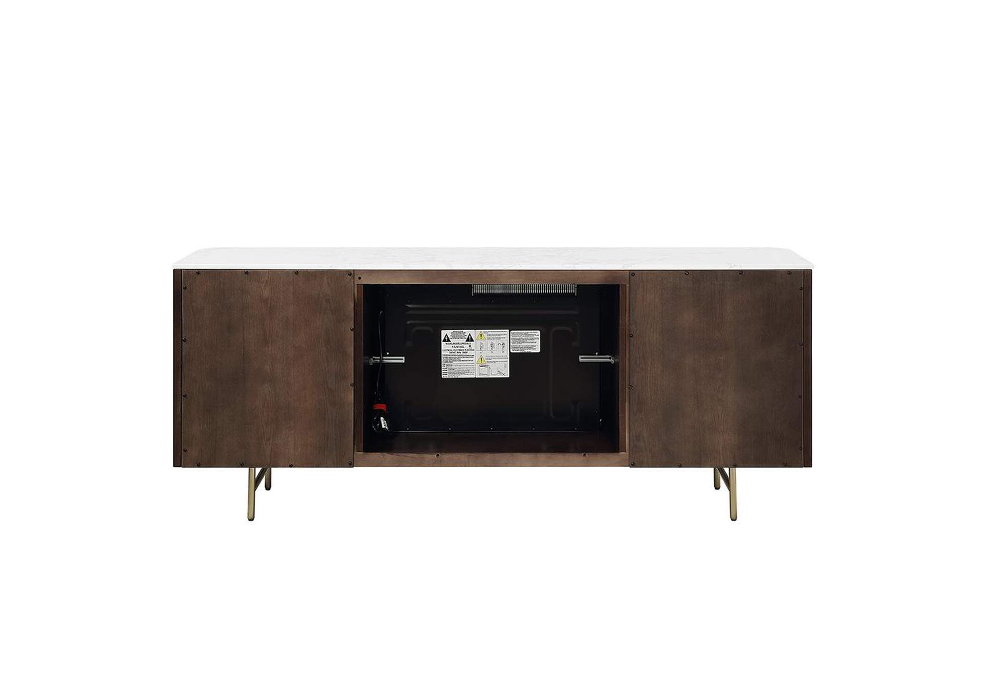 Clayten Server with Marble Top and Fireplace image 7