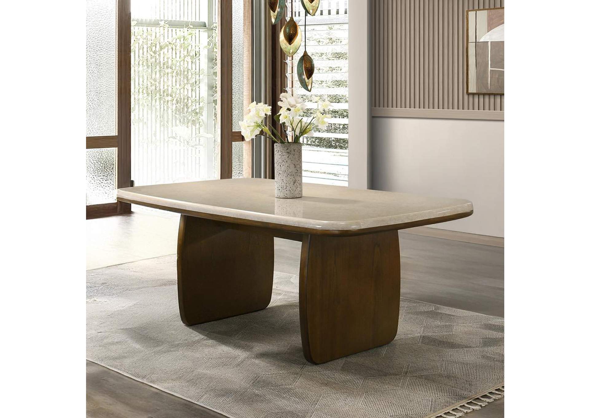 Kasha Dining Table with Natural Marble Top image 1