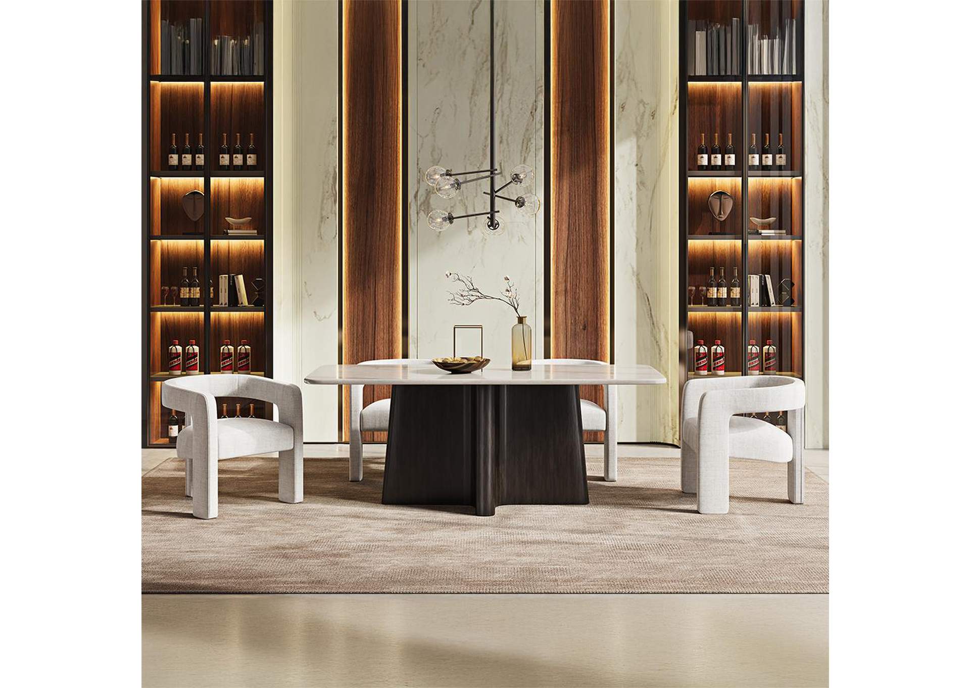 Jacory Dining Table with Bottocino Marble Top image 3