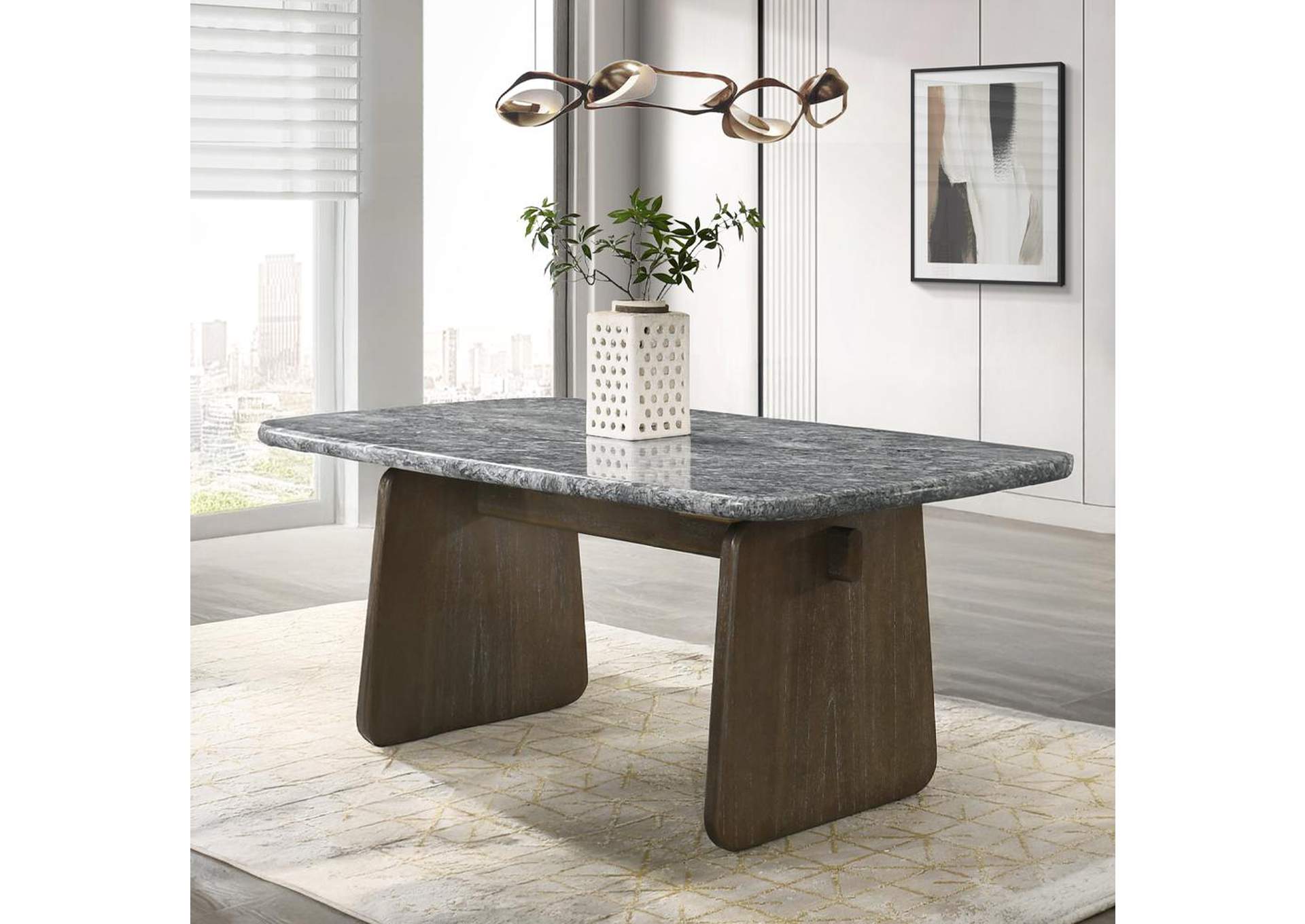 Dillon Dining Table with Natural Marble Top image 1