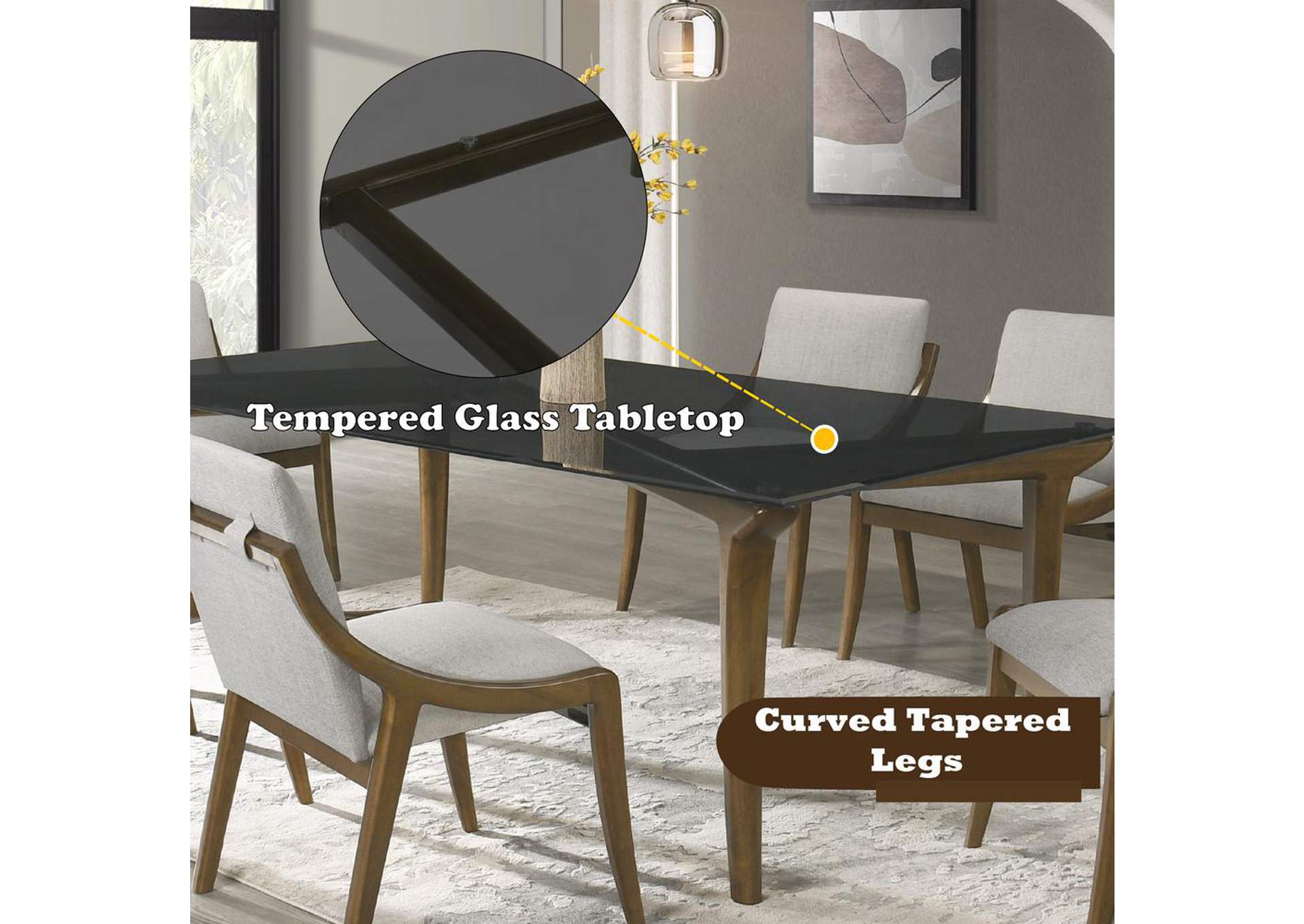 Danzel Dining Table with Glasss Top image 10