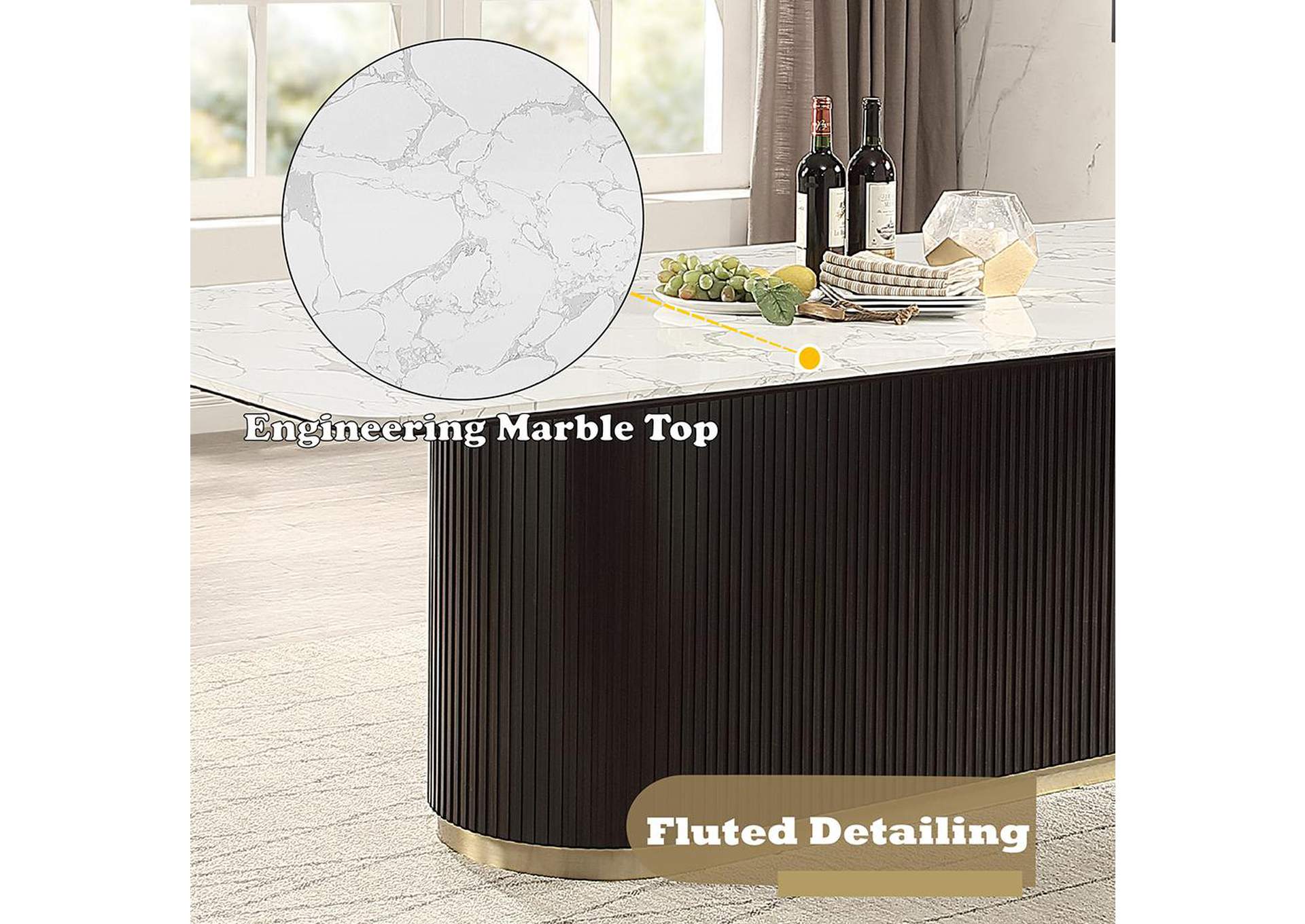 Clayten Dining Table with Marble Top image 8