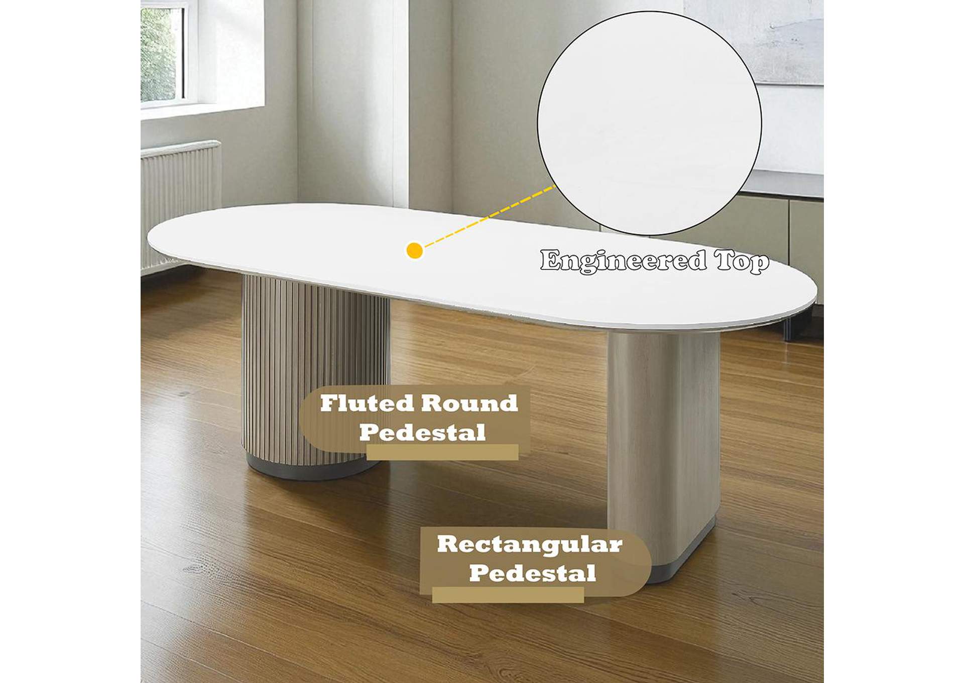 Clayten Dining Table with Engineered Top image 7