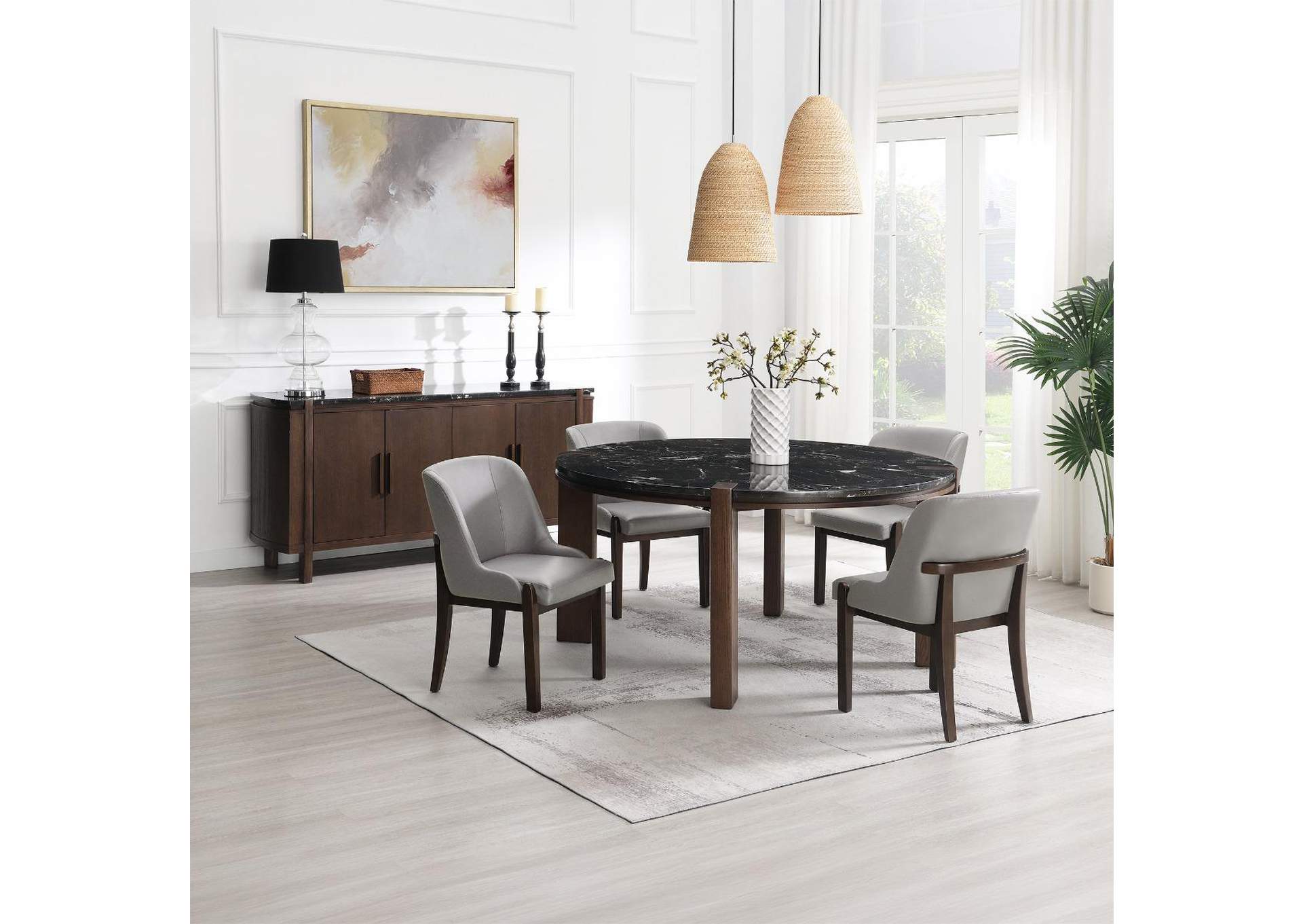 Estella Round Dining Table with Marble Top image 3