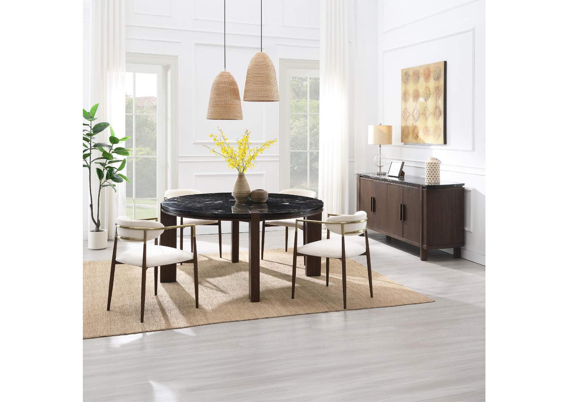 Estella Round Dining Table with Marble Top image 11