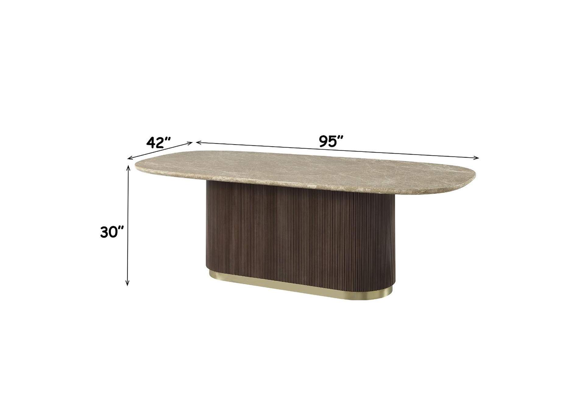Clayten Dining Table with Natural Marble Top image 7