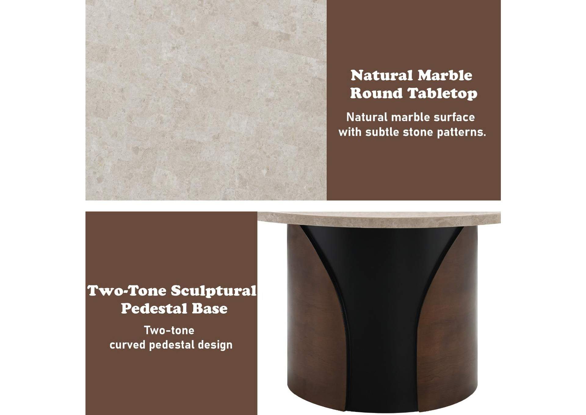 Rufina Round Dining Table with Marble Top image 7