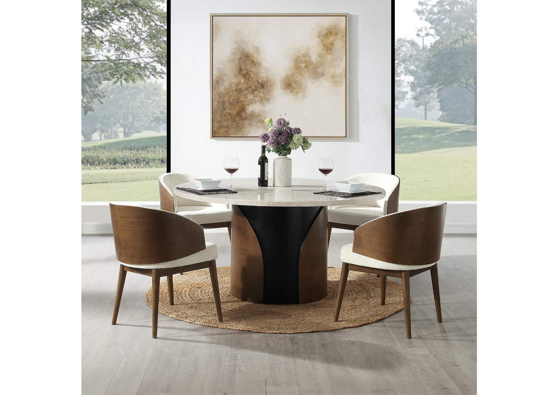 Rufina Round Dining Table with Marble Top image 8