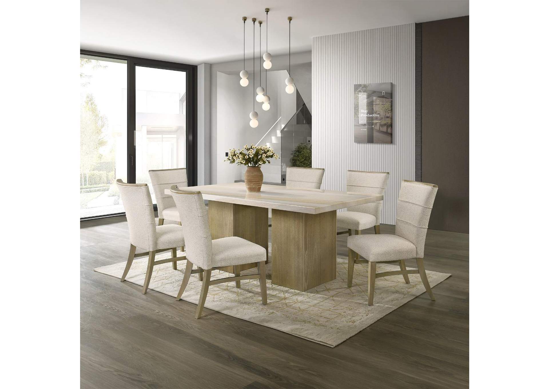 Olinda Dining Table with Natrual Marble Top image 3