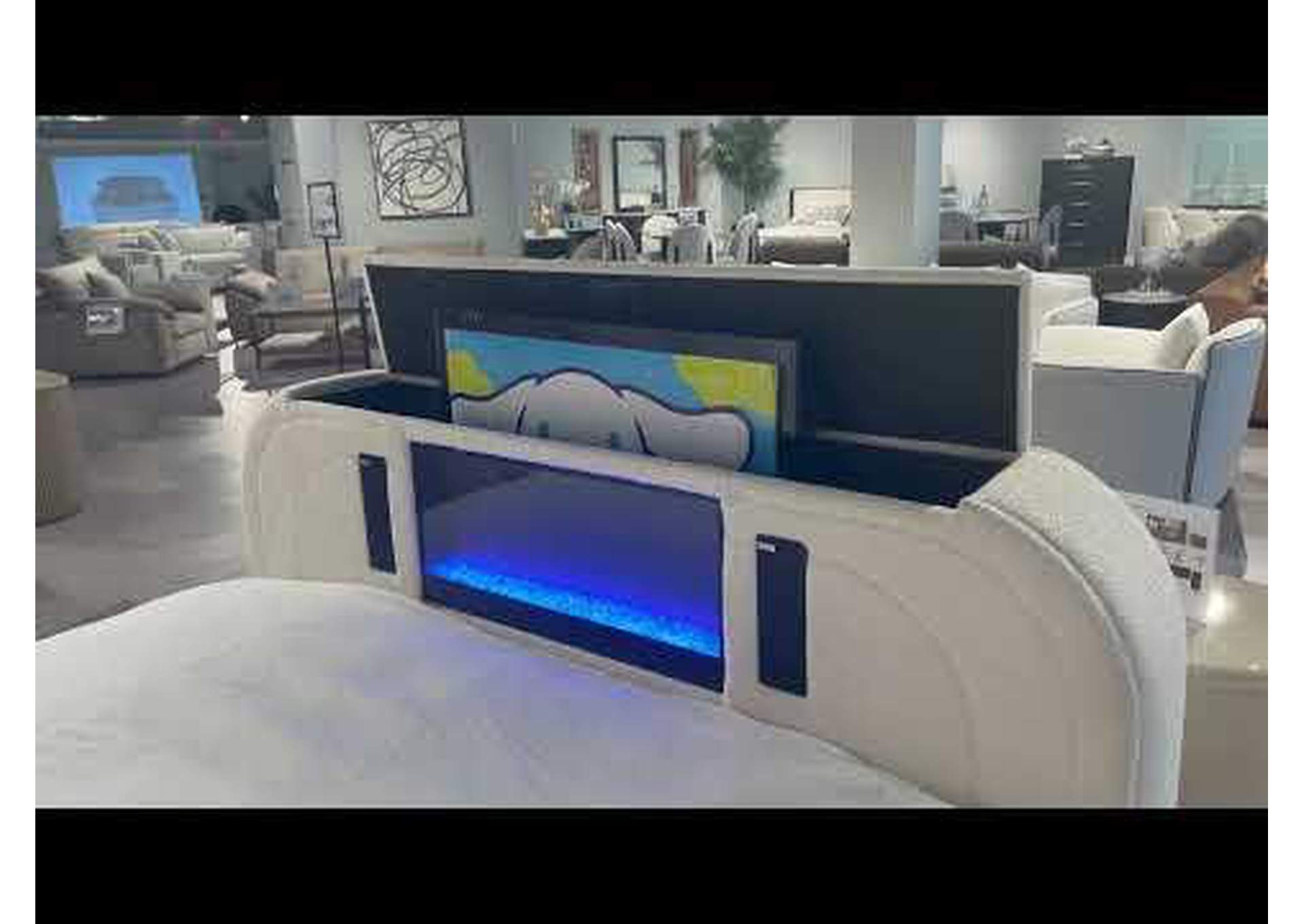 Shelyn Ek Bed with Led, TV Cabinet, Fireplace and Bluetooth image 11