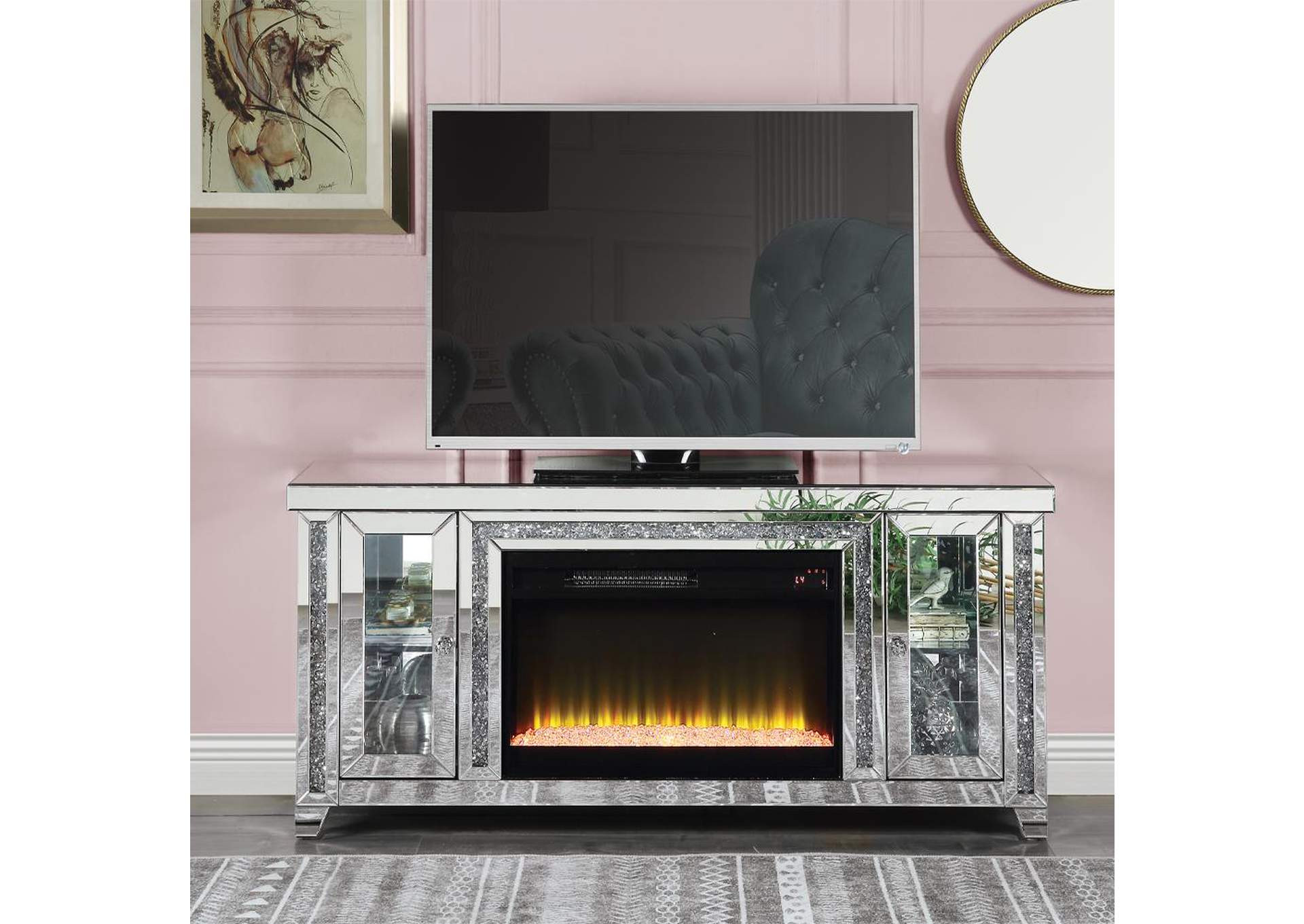 Noralie TV Stand with Fireplace and Led image 1