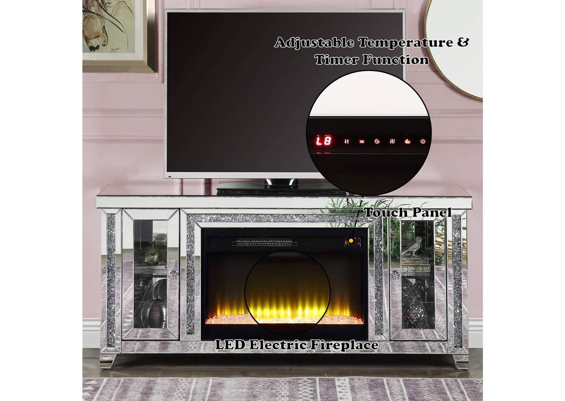 Noralie TV Stand with Fireplace and Led image 12