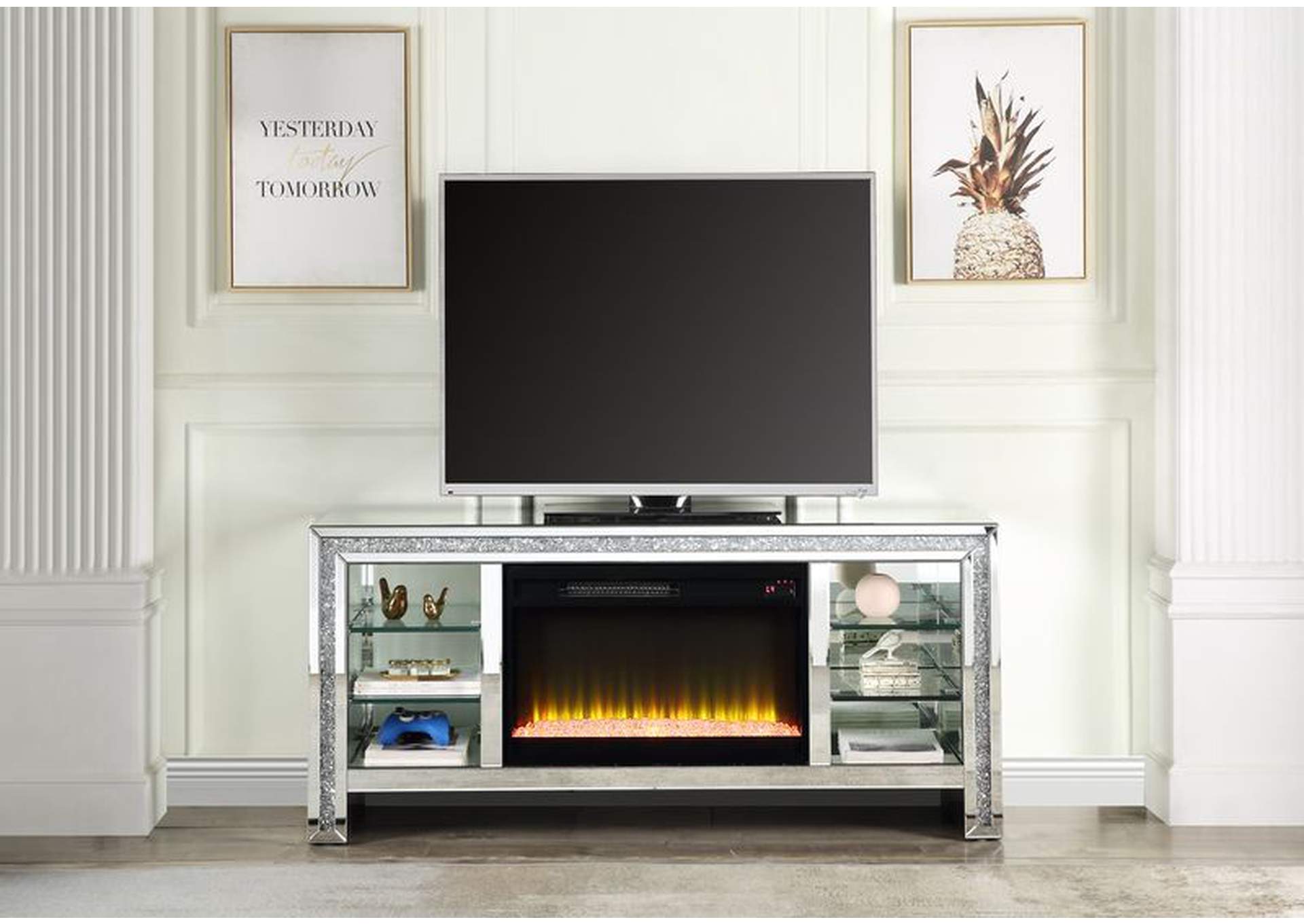 Noralie TV Stand with Fireplace and Led image 1