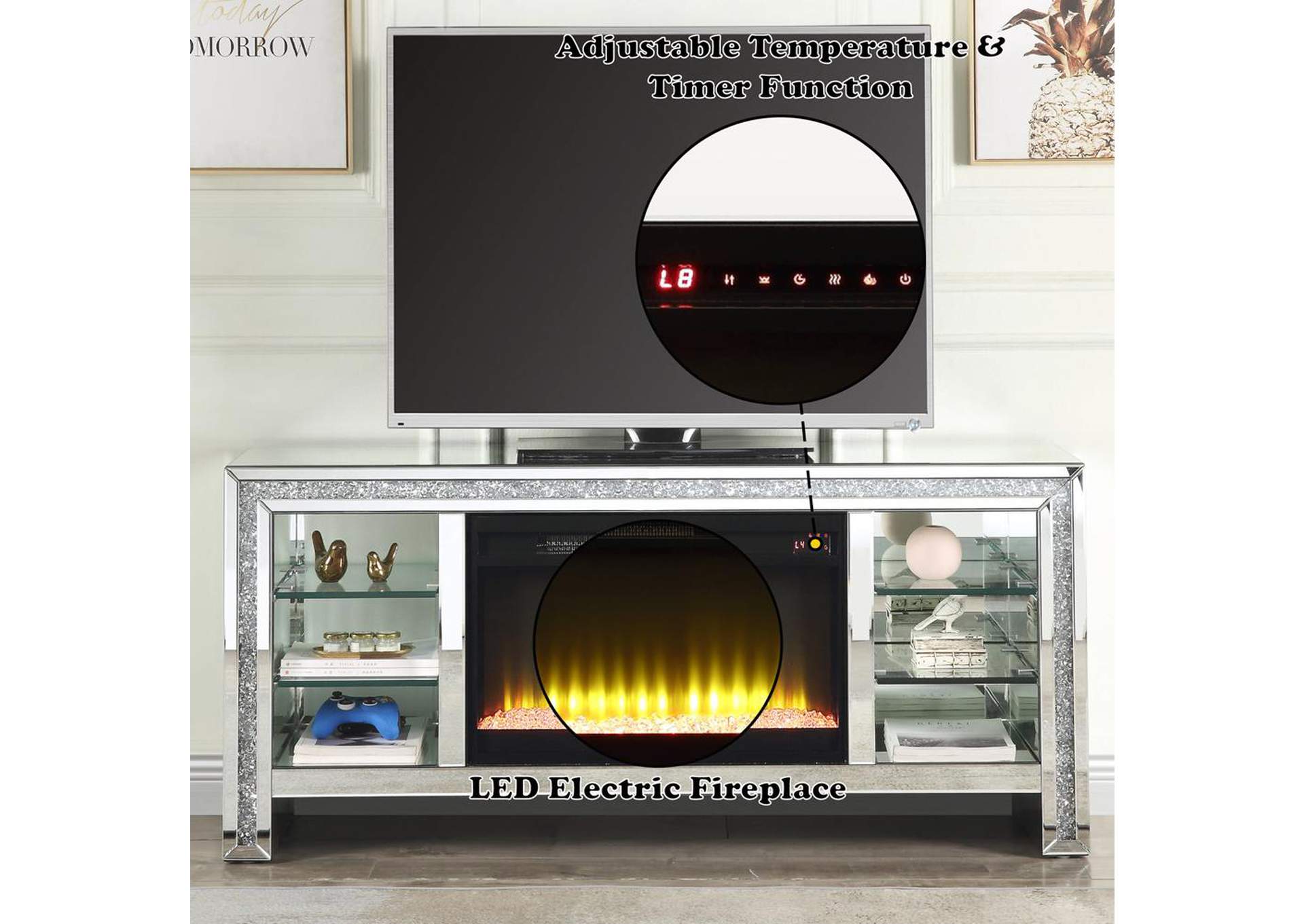 Noralie TV Stand with Fireplace and Led image 12