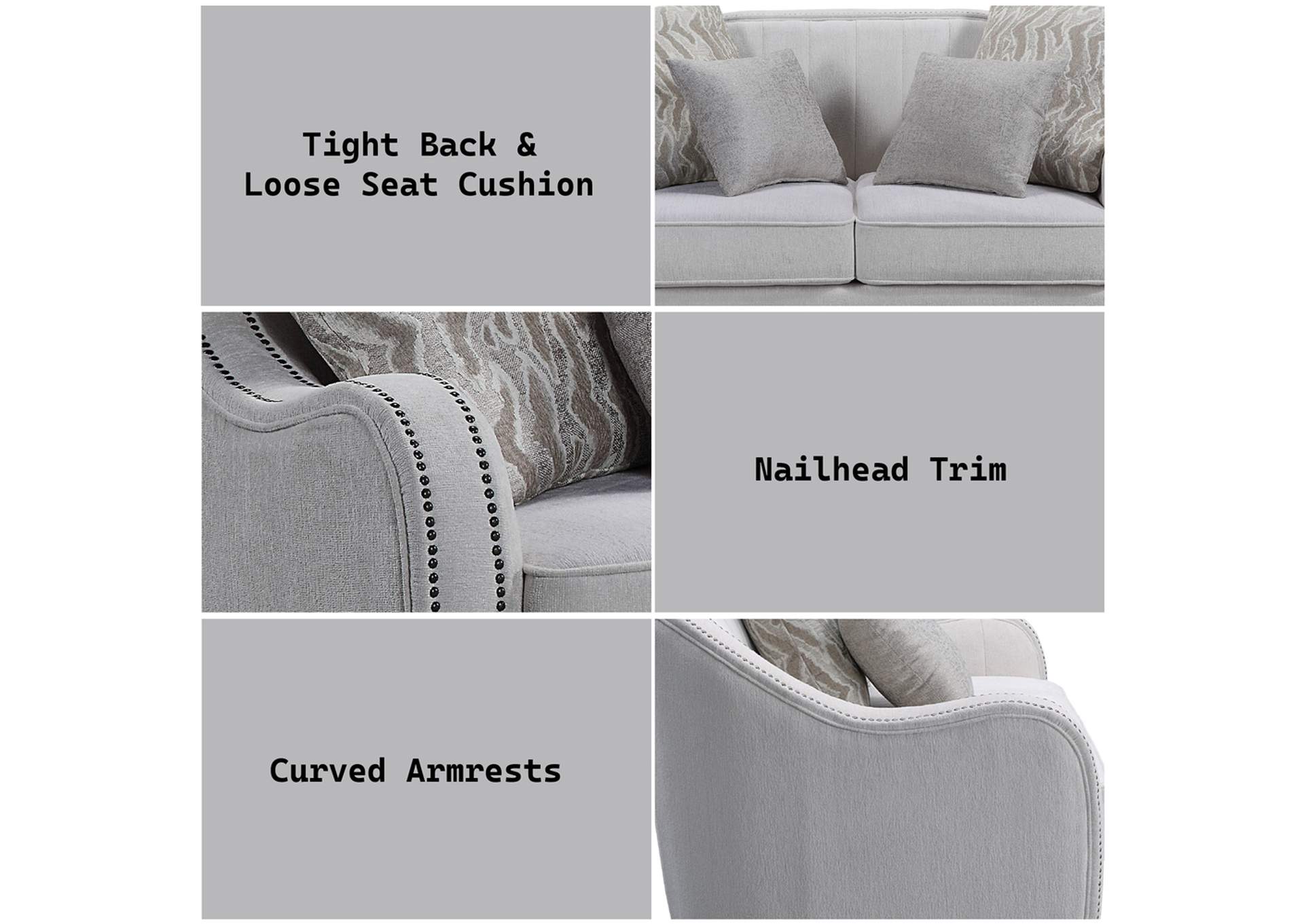 Mahler Loveseat with 4 Pillows image 8