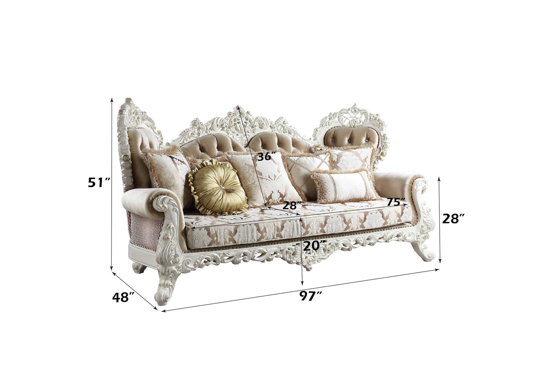 Vanaheim Sofa with 7 Pillows