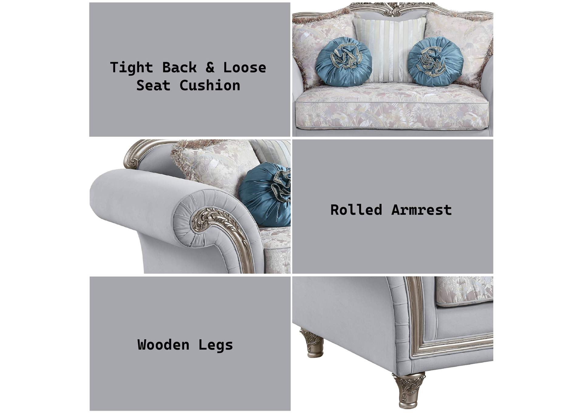 Pelumi Loveseat with 5 Pillows image 9
