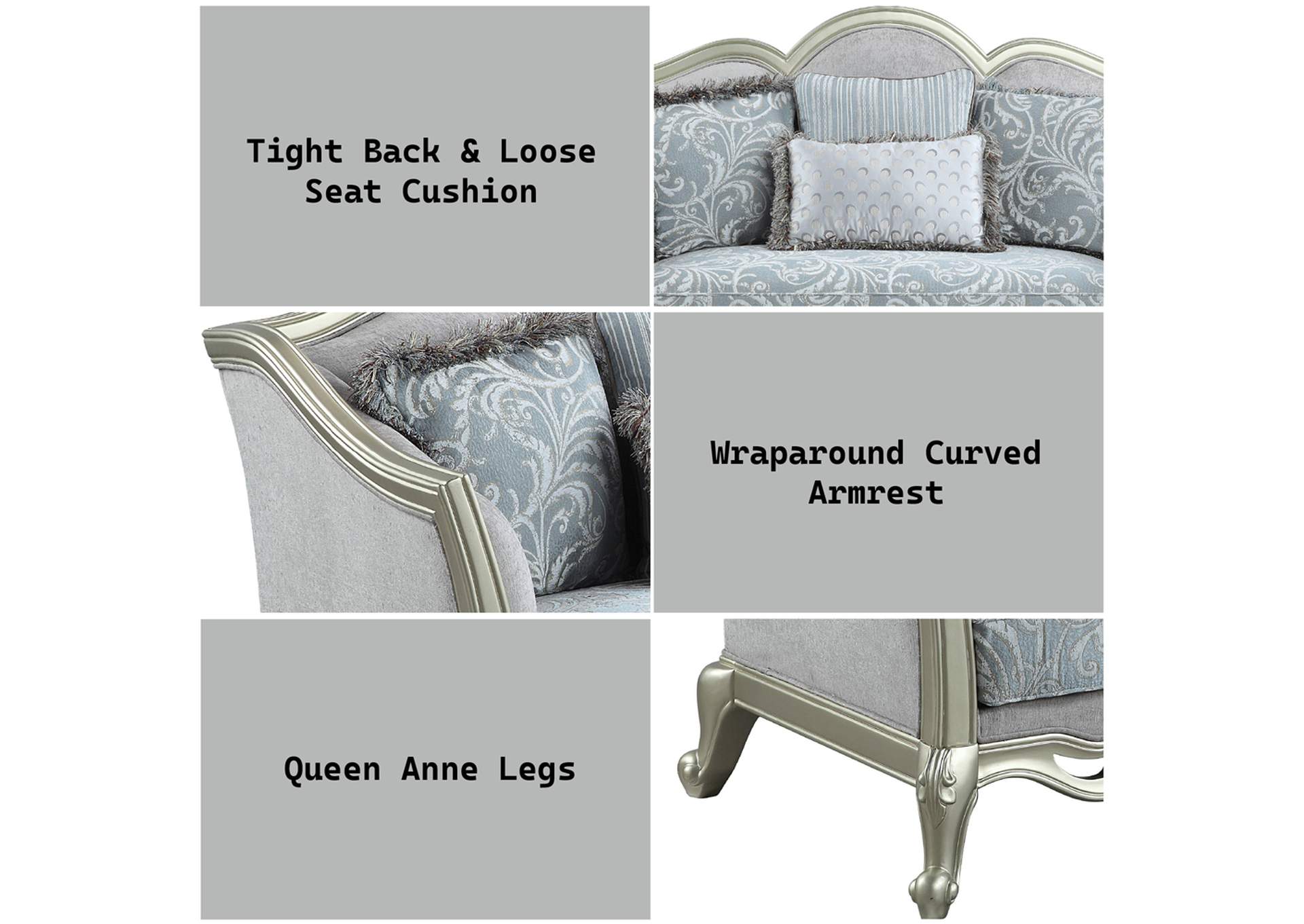 Qunsia Loveseat with 4 Pillows image 7