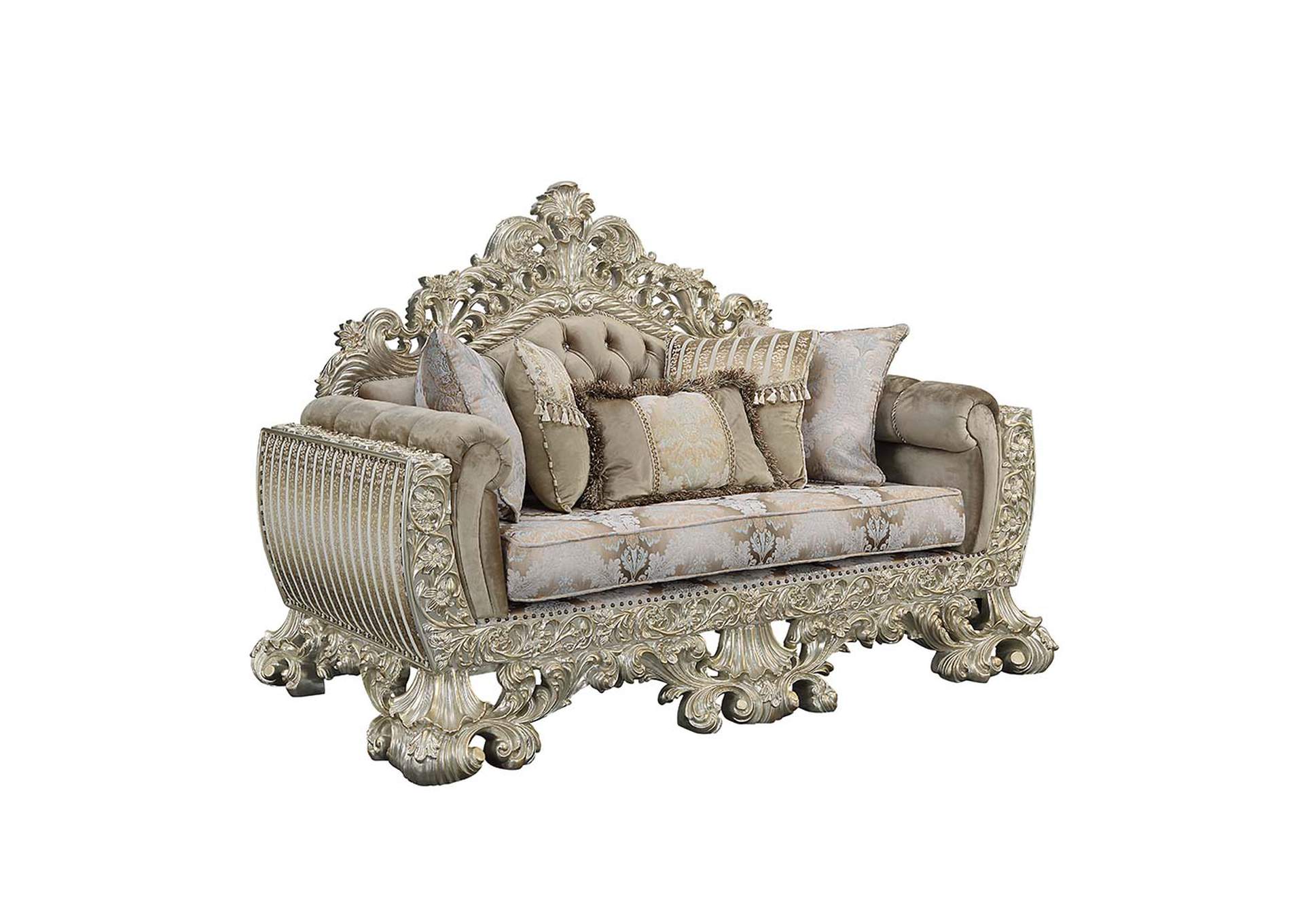 Sorina Loveseat with 5 Pillows