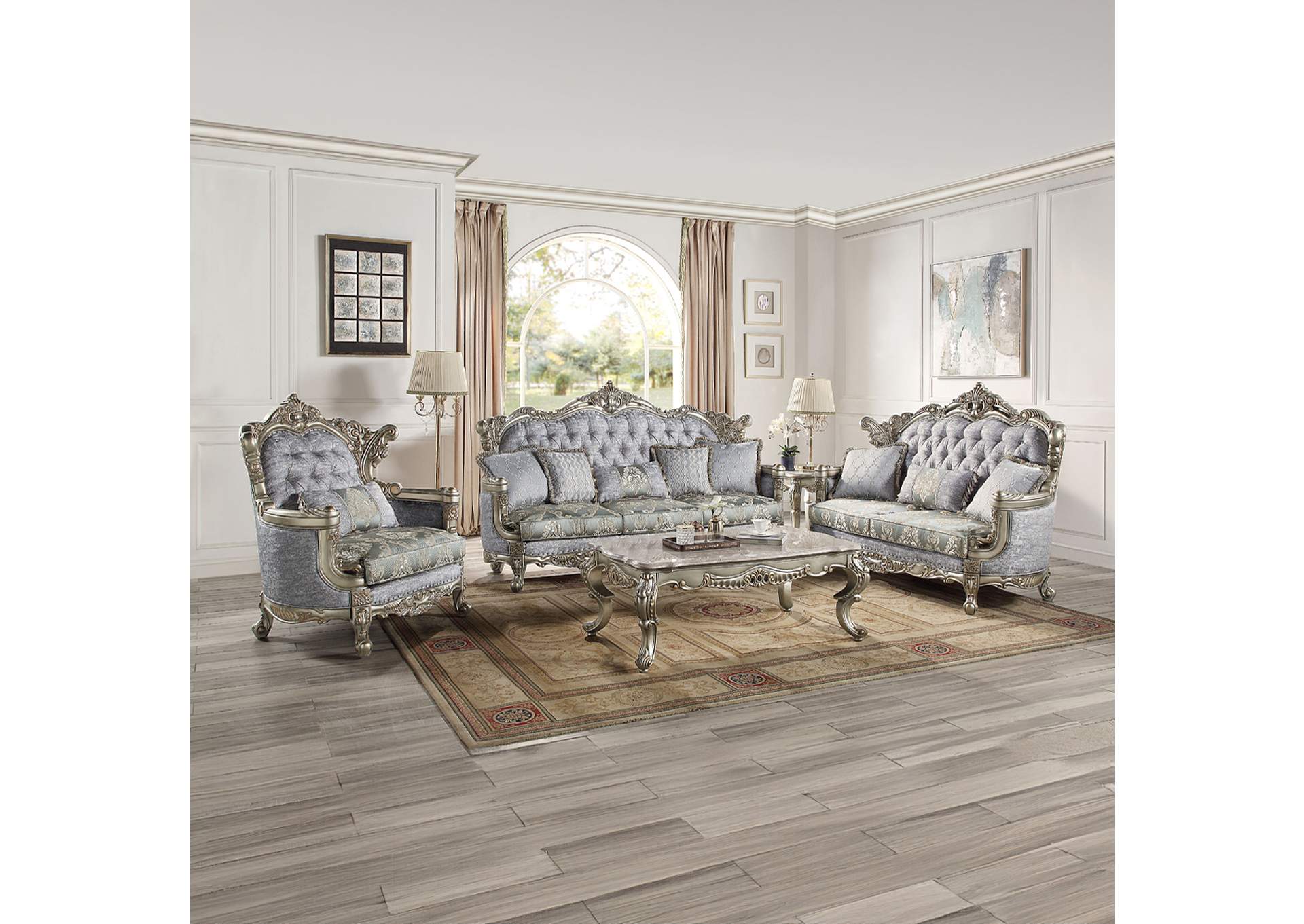 Miliani End Table with Marble Top