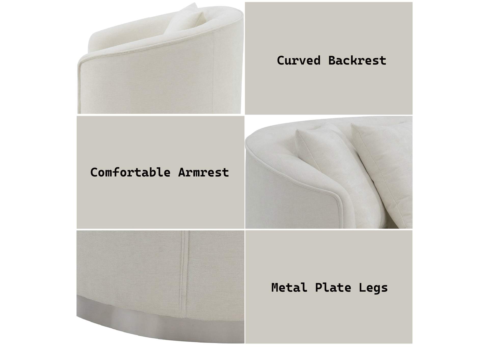 Odette Loveseat with 2 Pillows